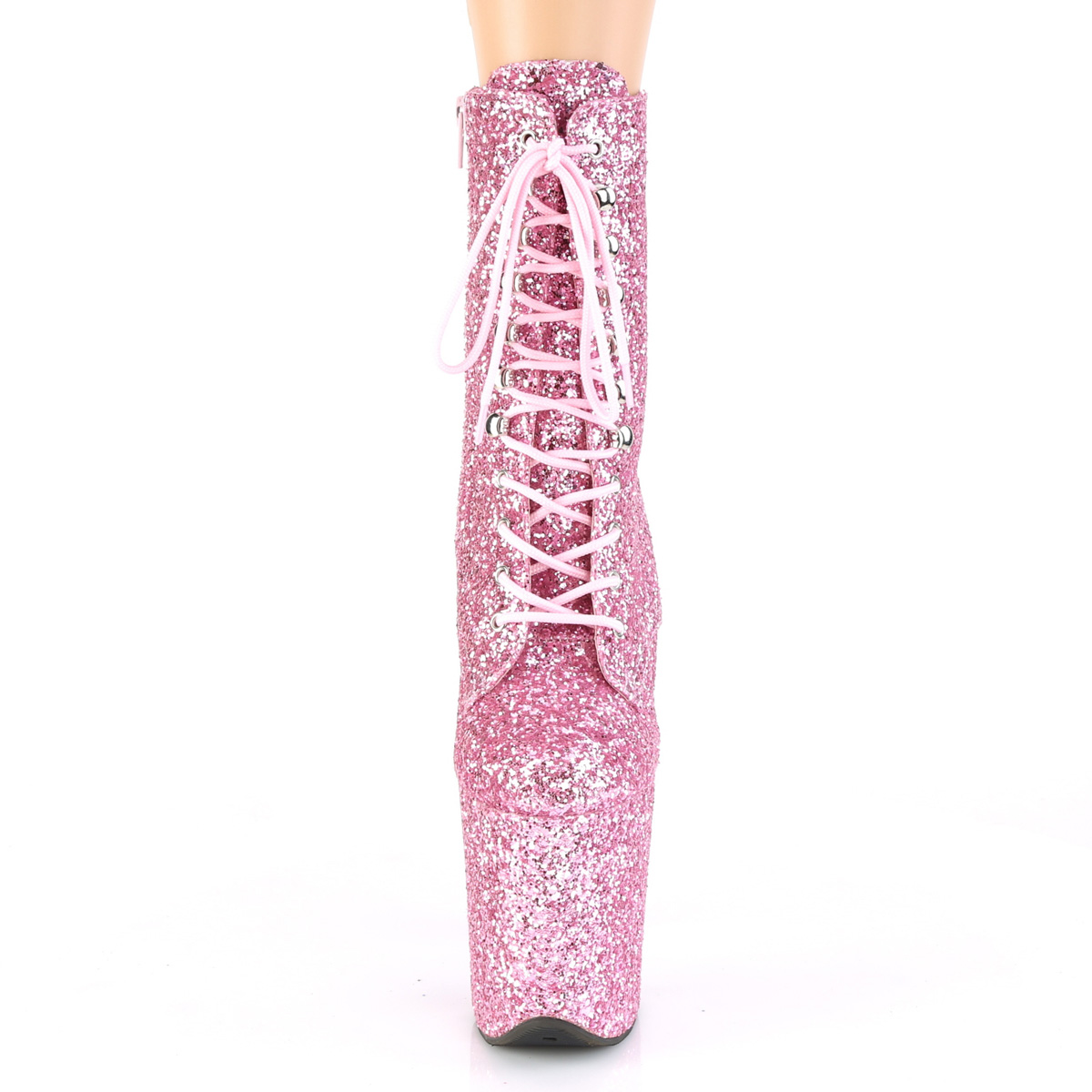 Pleaser Flamingo-1020GWR BPG/M - Różowe buty za kostkę na wysokiej platformie