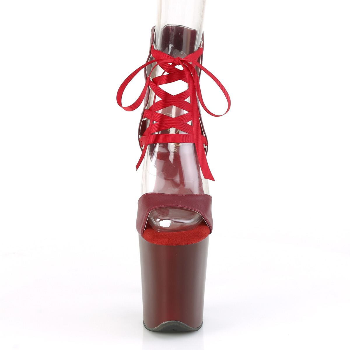 Pleaser Flamingo-800-14 BYPU/M - Fioletowe buty z paskiem nad kostką na wysokiej platformie