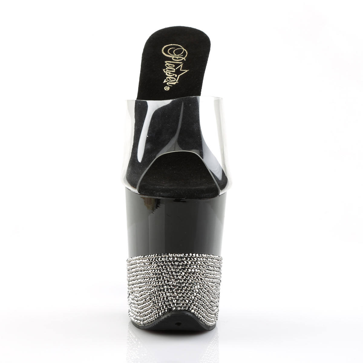 Pleaser Flamingo-801-3 C/B-PWRS - Przezroczyste sandały na wysokiej platformie