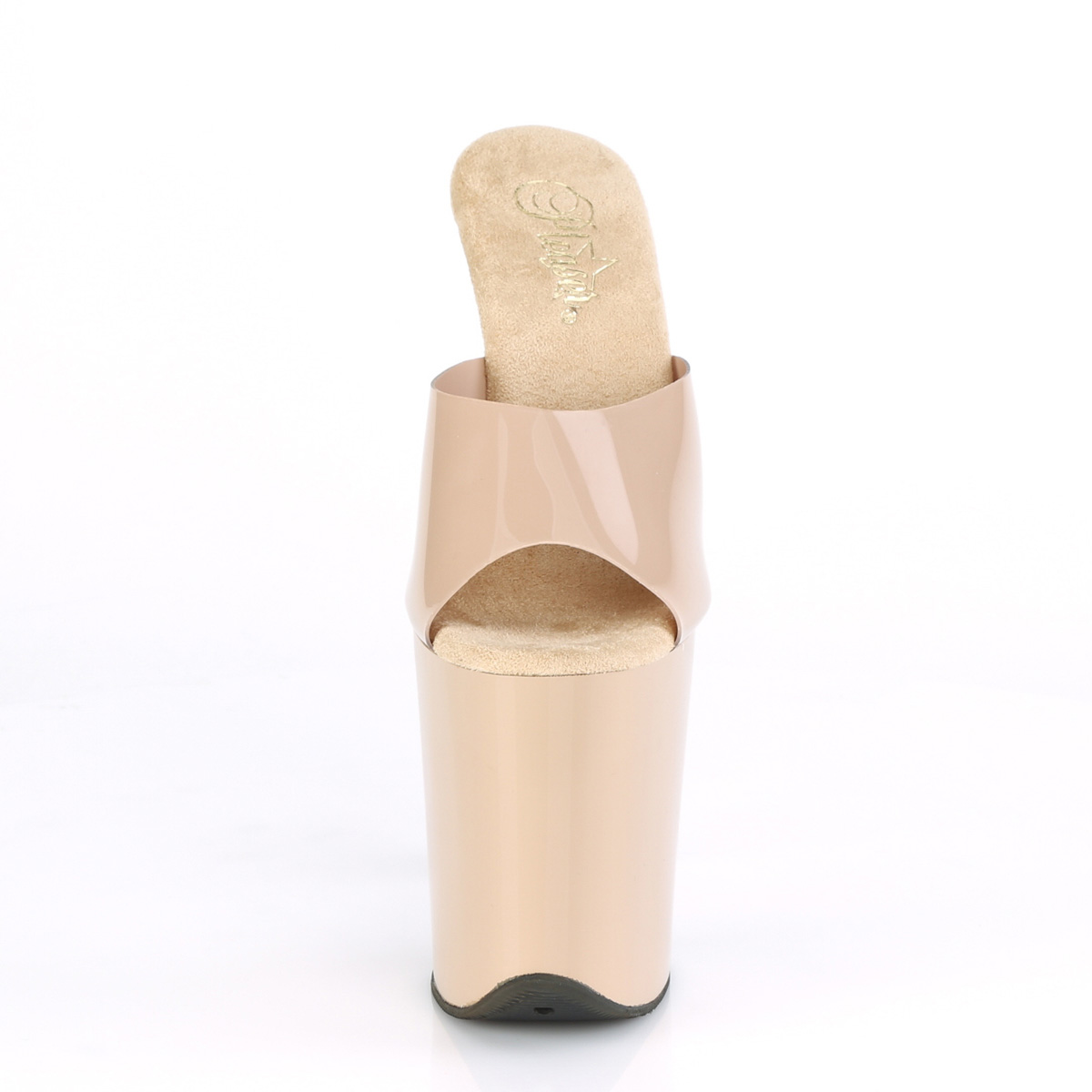 Pleaser Flamingo-801N CRTPU/M - Beżowe sandały na wysokiej platformie