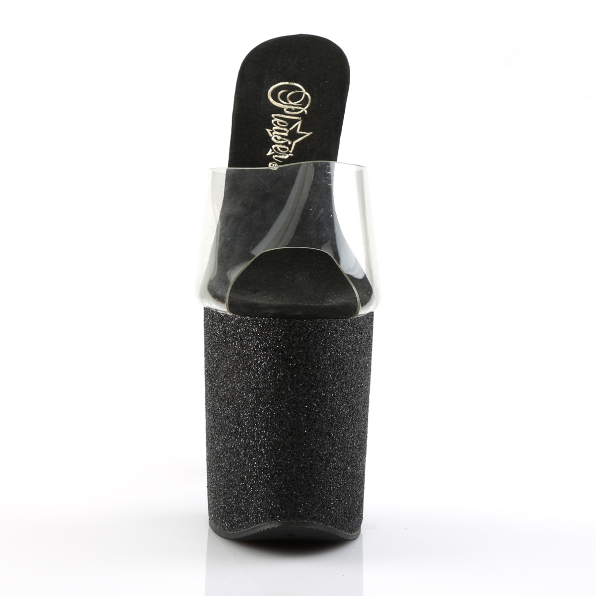 Pleaser Flamingo-801SDG C/BG - Przezroczyste sandały na wysokiej platformie