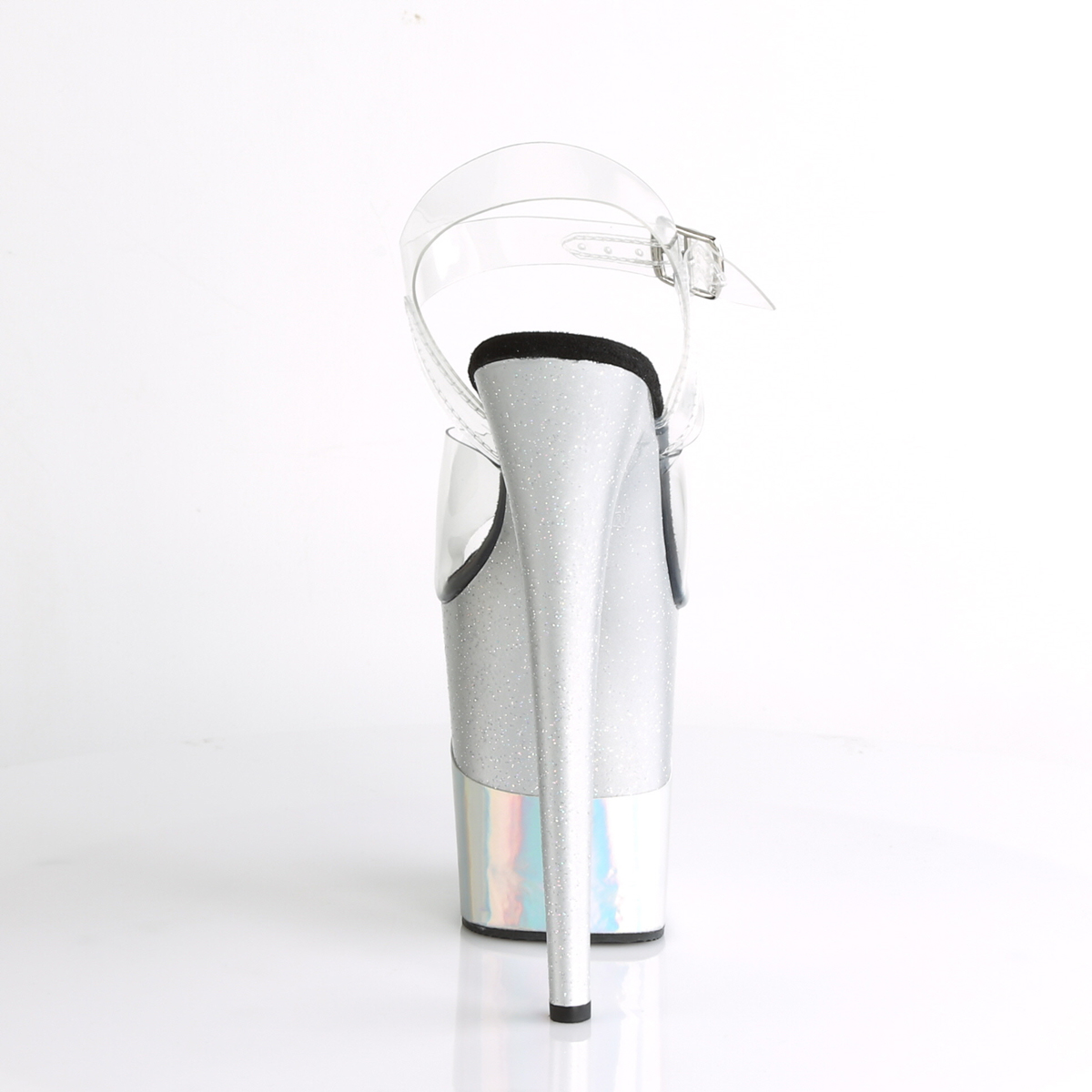 Pleaser Flamingo-808-2HGM C/SGHG - Przezroczyste sandały na wysokiej platformie