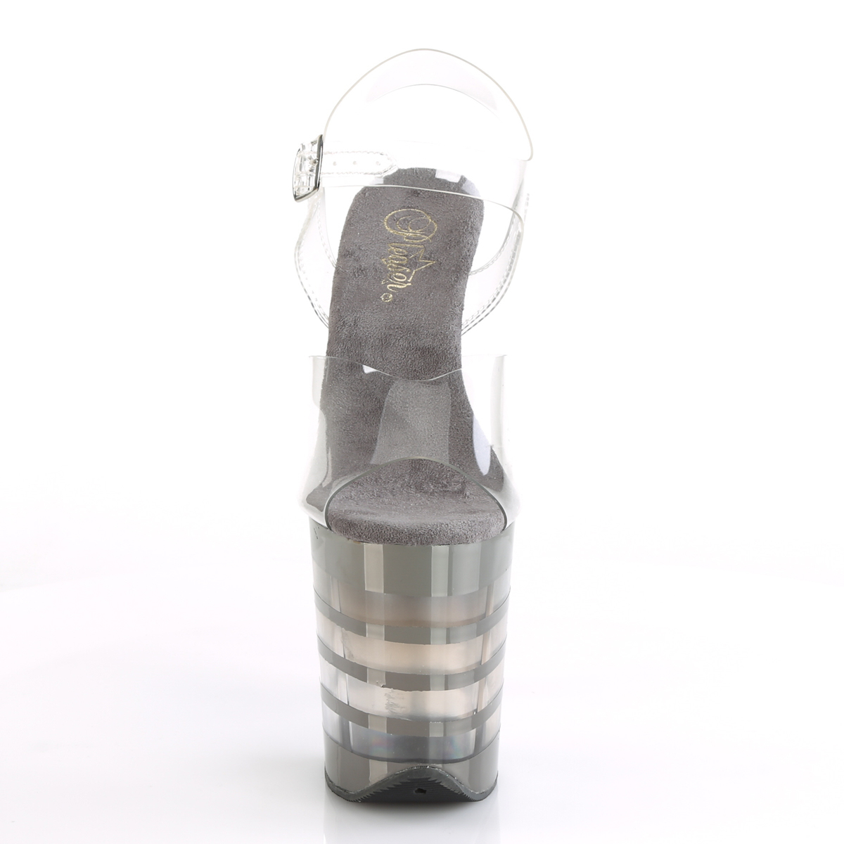 Pleaser Flamingo-808CHLN C/PWCH - Przezroczyste sandały na wysokiej platformie