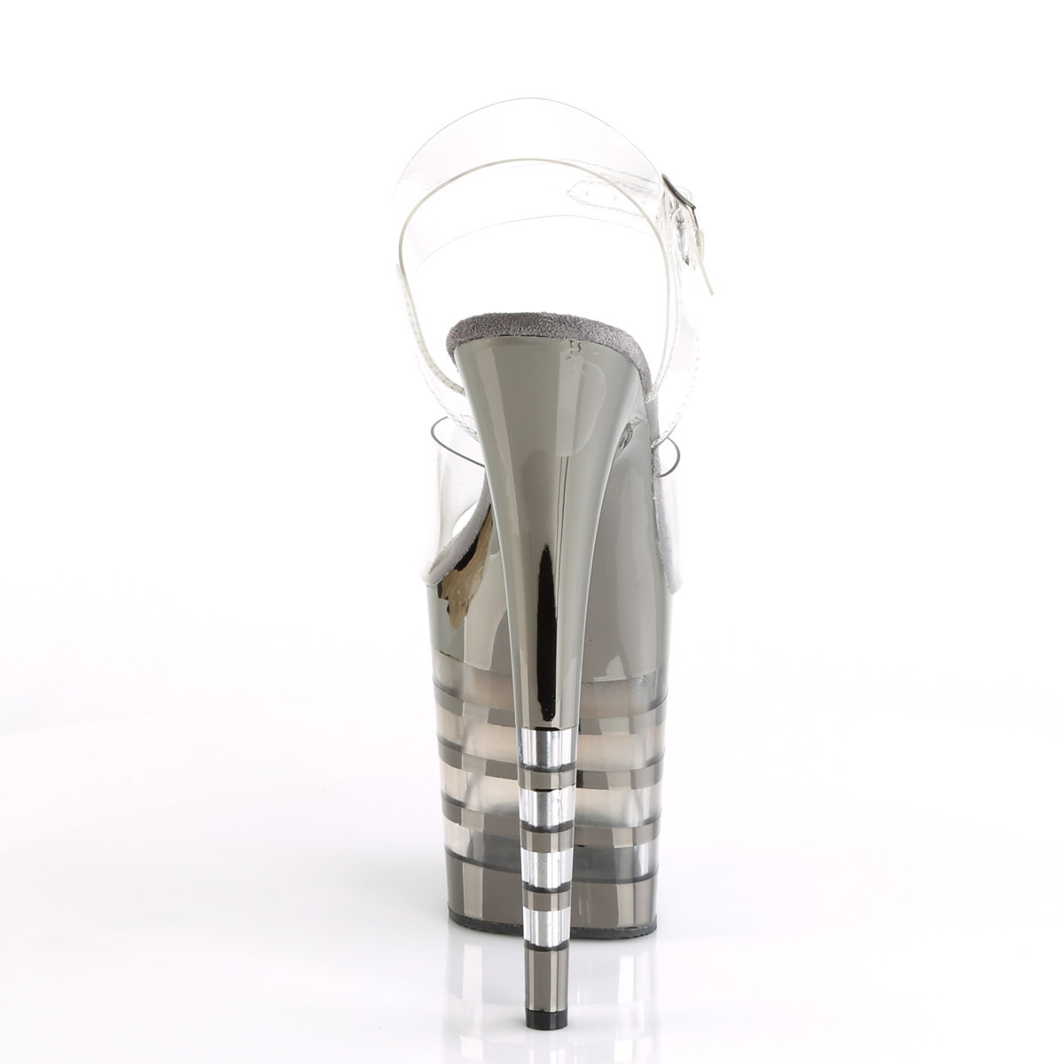 Pleaser Flamingo-808CHLN C/PWCH - Przezroczyste sandały na wysokiej platformie
