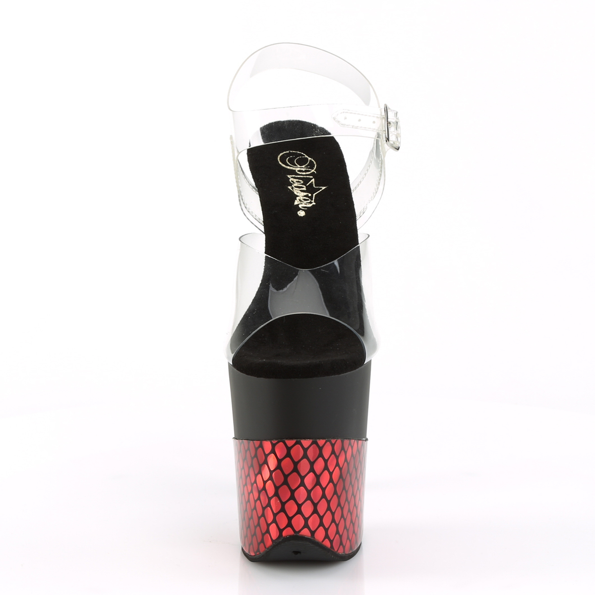 Pleaser Flamingo-808HFN C/B-RHG - Przezroczyste sandały na wysokiej platformie