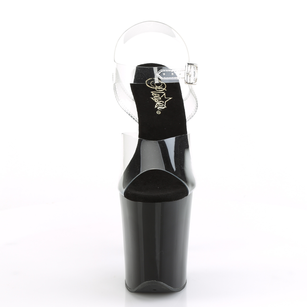 Pleaser Flamingo-808LS C/B - Przezroczyste sandały na wysokiej platformie