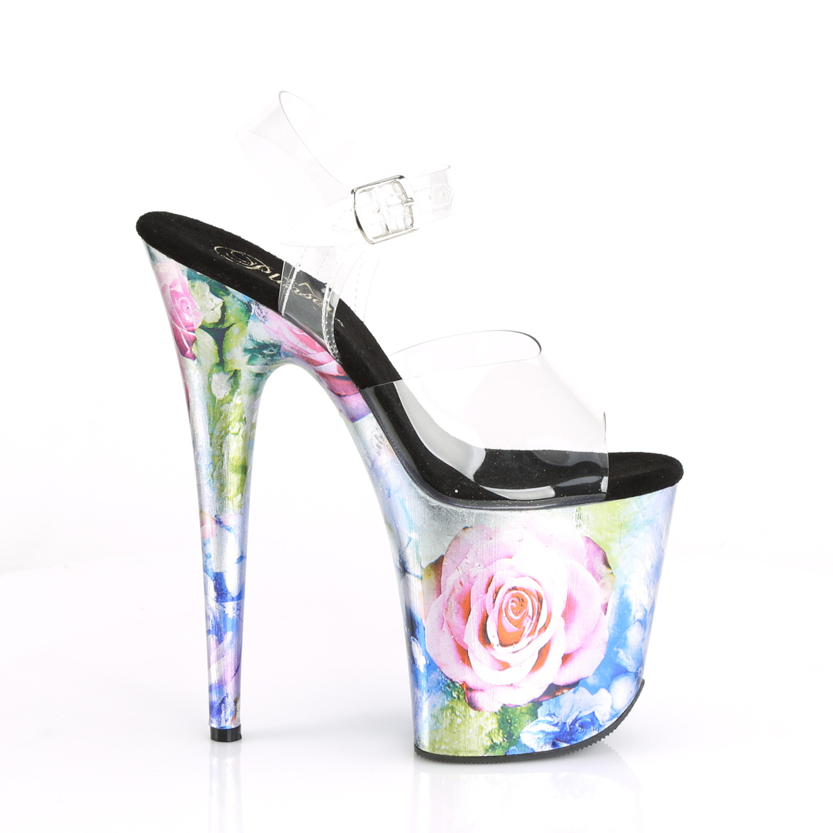 Pleaser Flamingo-808MRP C/MMC - Przezroczyste sandały na wysokiej platformie