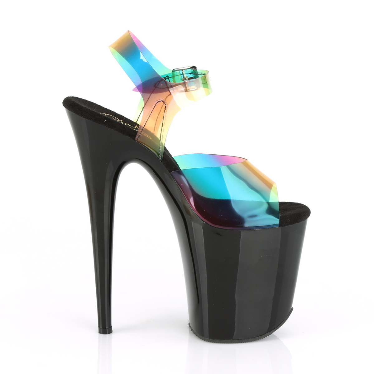 Pleaser Flamingo-808RB RBOWPVC/B - Wielokolorowe sandały na wysokiej platformie