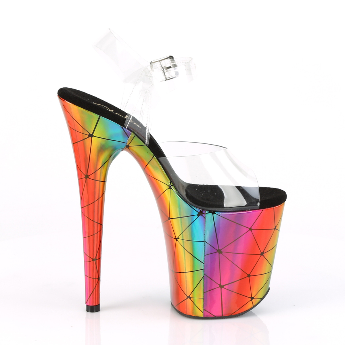 Pleaser Flamingo-808WR C/LSRBOWHG - Przezroczyste sandały na wysokiej platformie