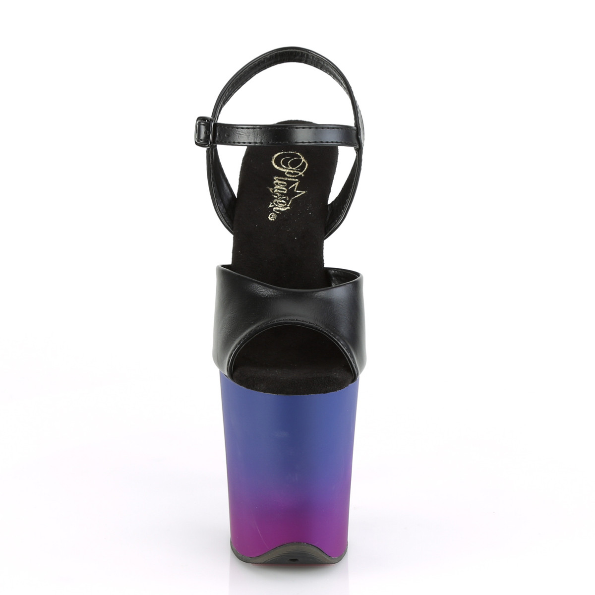 Pleaser Flamingo-809BP BPU/BLU-PP - Czarne sandały na wysokiej platformie