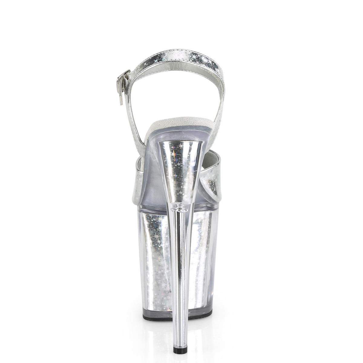 Pleaser Flamingo-809HS SHG/SHGI - Srebrne sandały na wysokiej platformie