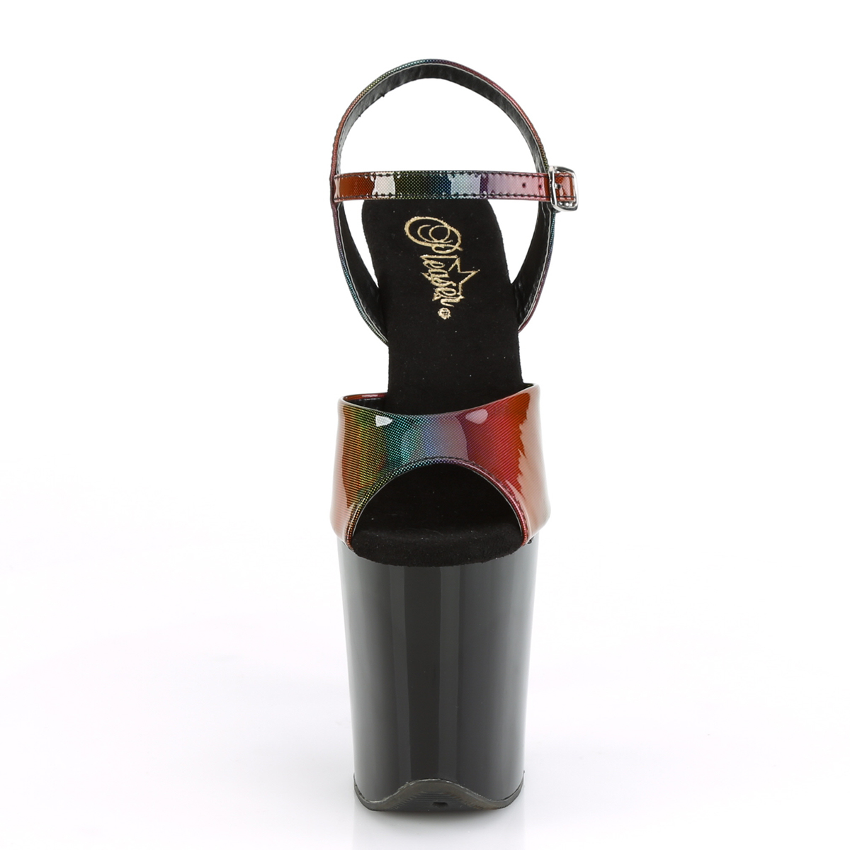 Pleaser Flamingo-809RBDT RBOWHG/B - Wielokolorowe sandały na wysokiej platformie