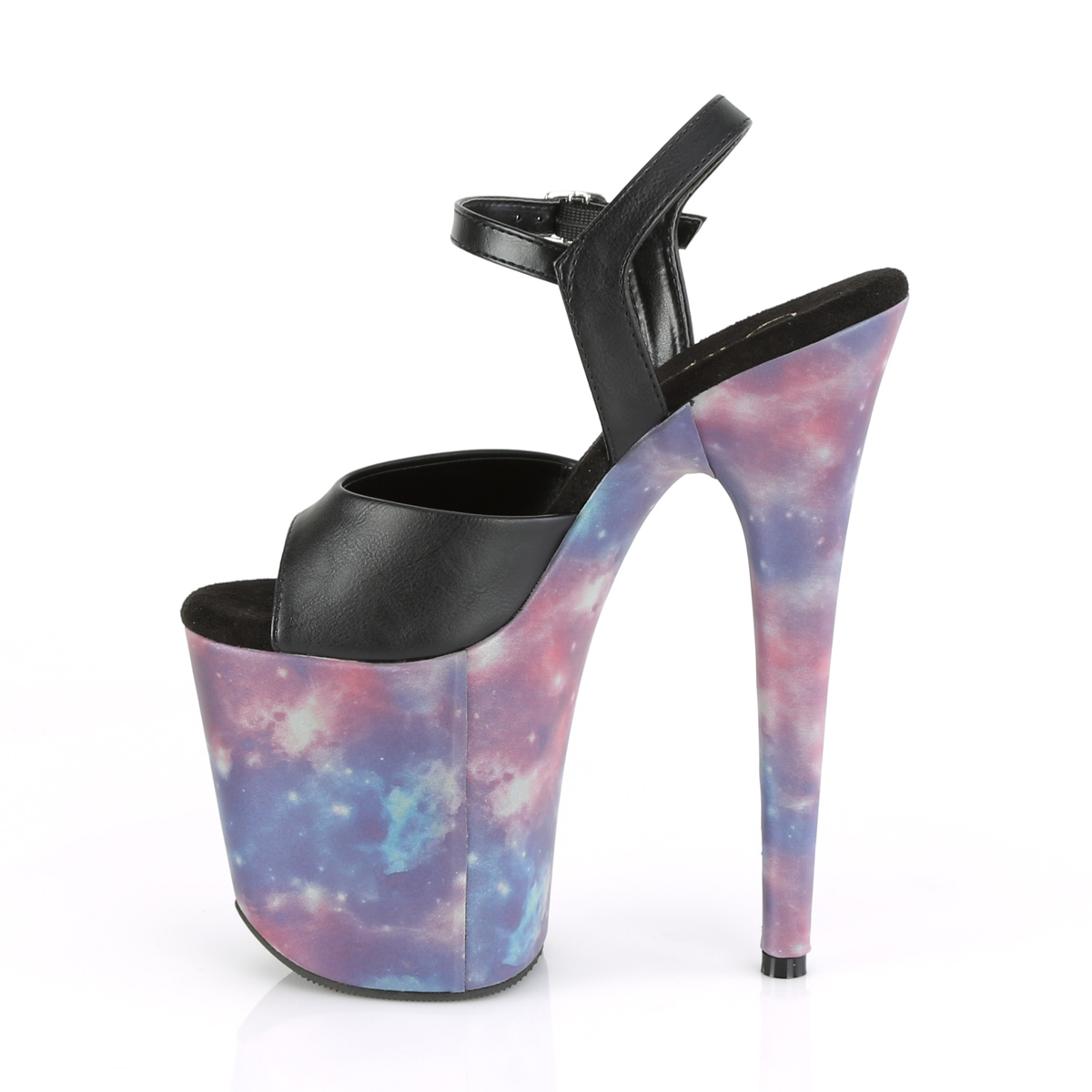 Pleaser Flamingo-809REFL BPU/PPBL - Czarne sandały na wysokiej platformie