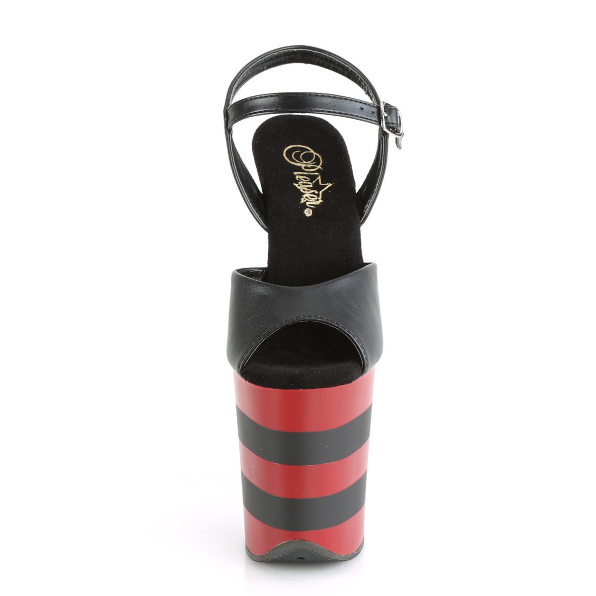 Pleaser Flamingo-809SR BPU/R-B - Czarne sandały na wysokiej platformie