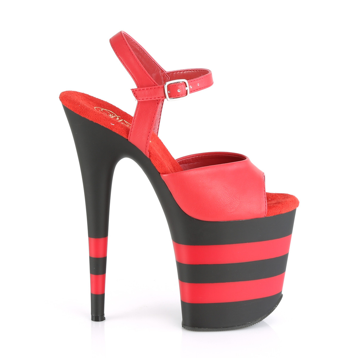 Pleaser Flamingo-809SR RPU/B-R - Czerwone sandały na wysokiej platformie