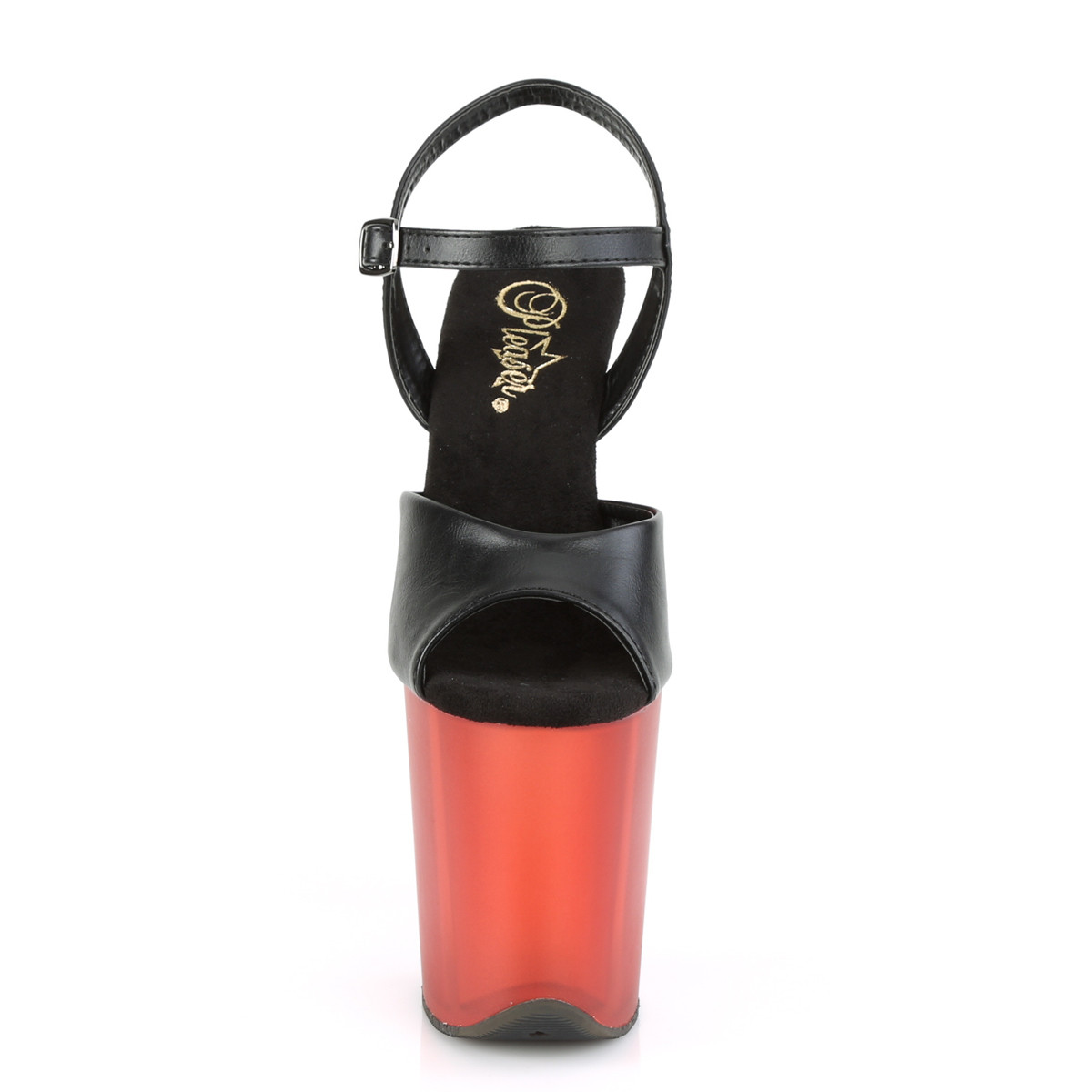 Pleaser Flamingo-809T BPU/R - Czarne sandały na wysokiej platformie