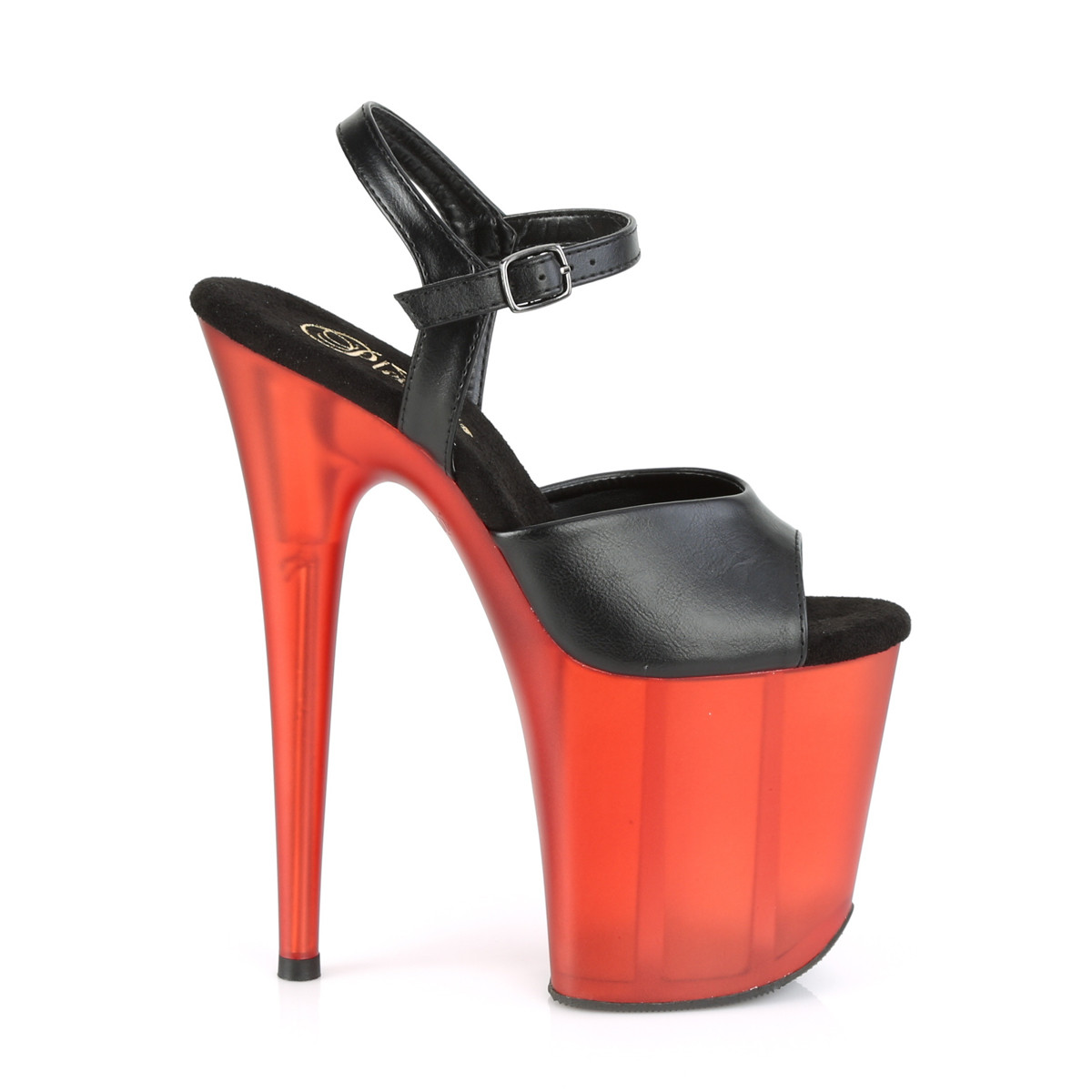 Pleaser Flamingo-809T BPU/R - Czarne sandały na wysokiej platformie