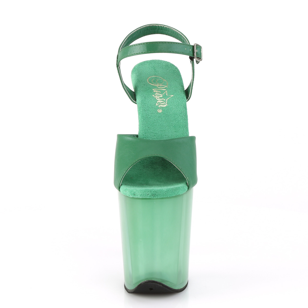 Pleaser Flamingo-809T GRNPU/M - Zielone sandały na wysokiej platformie
