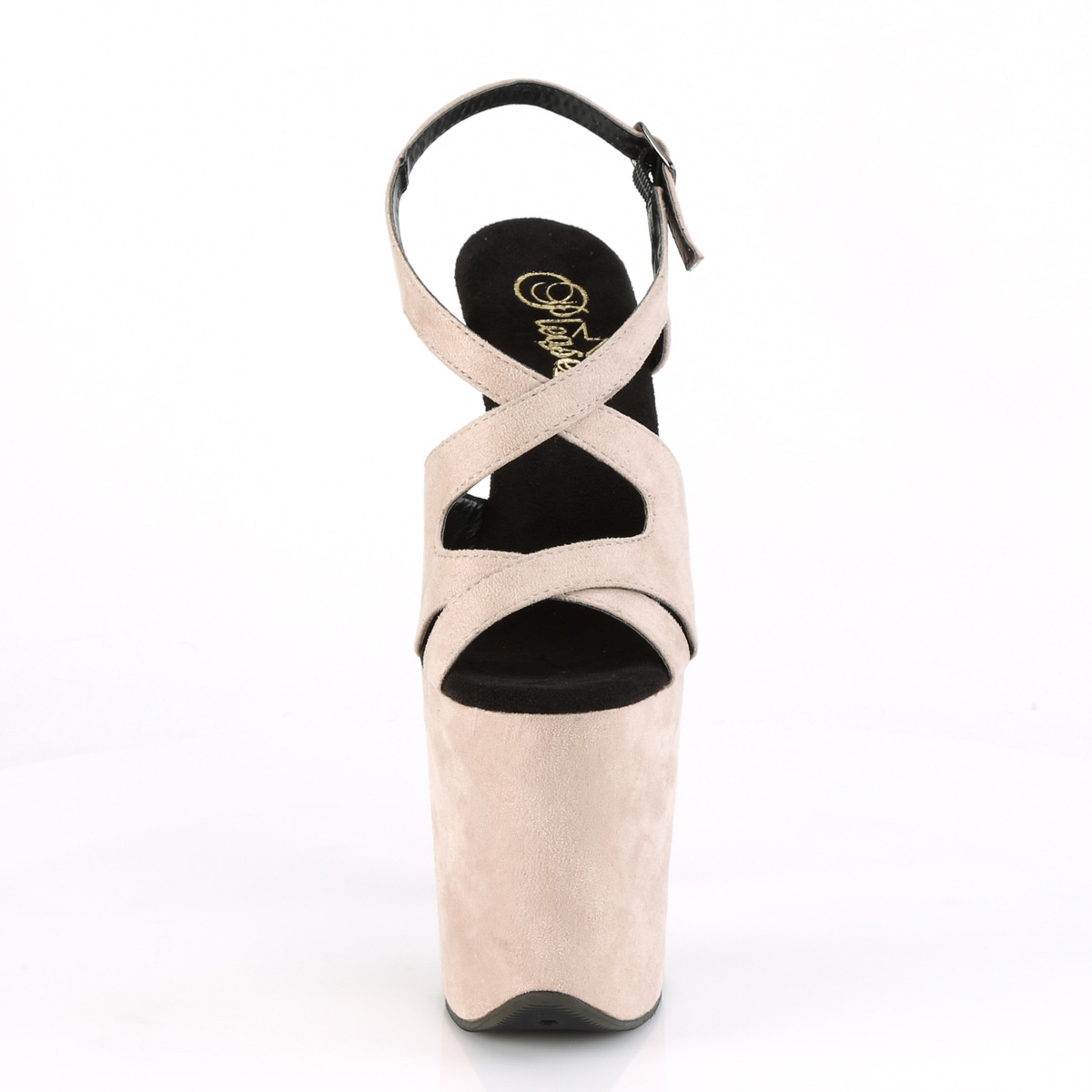 Pleaser Flamingo-831FS BEFS/M - Beżowe sandały na wysokiej platformie