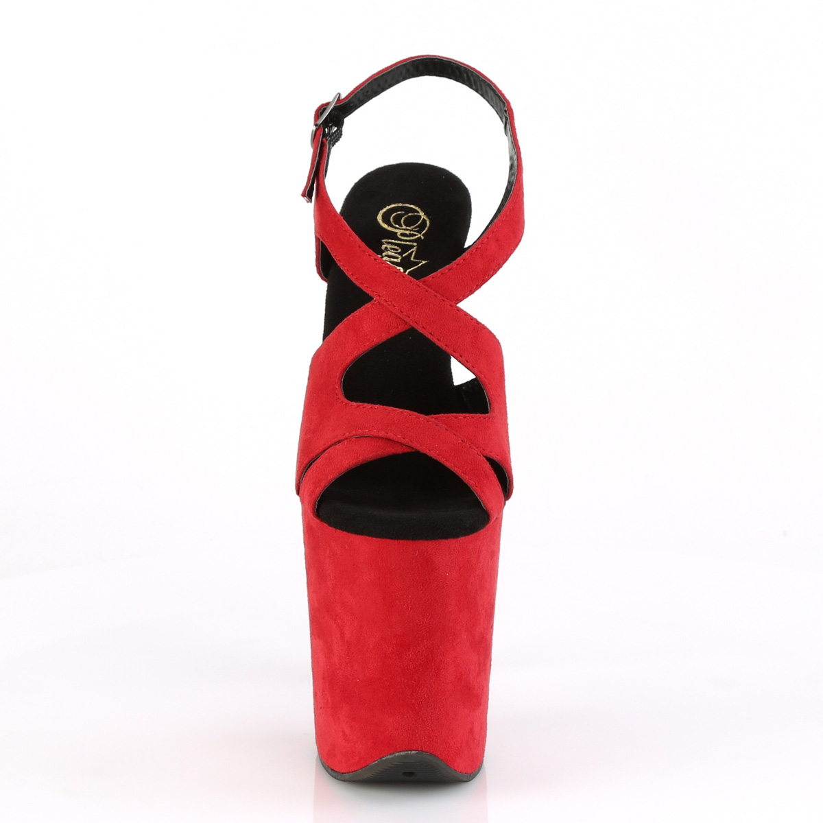 Pleaser Flamingo-831FS RFS/M - Czerwone sandały na wysokiej platformie