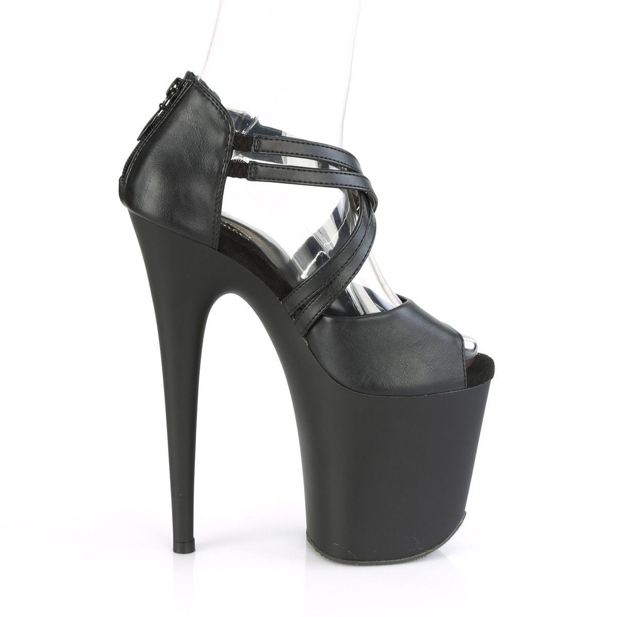 Pleaser Flamingo-865 BPU/M - Czarne sandały na wysokiej platformie
