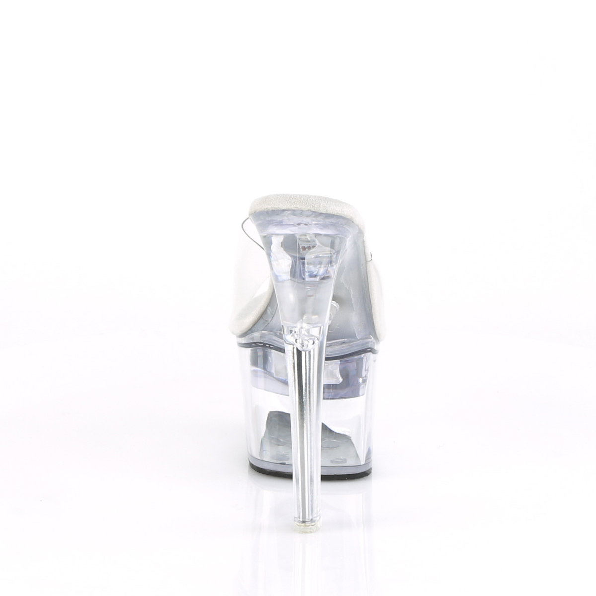 Pleaser Flashdance-701 C/M - Przezroczyste świecące sandały na wysokiej platformie