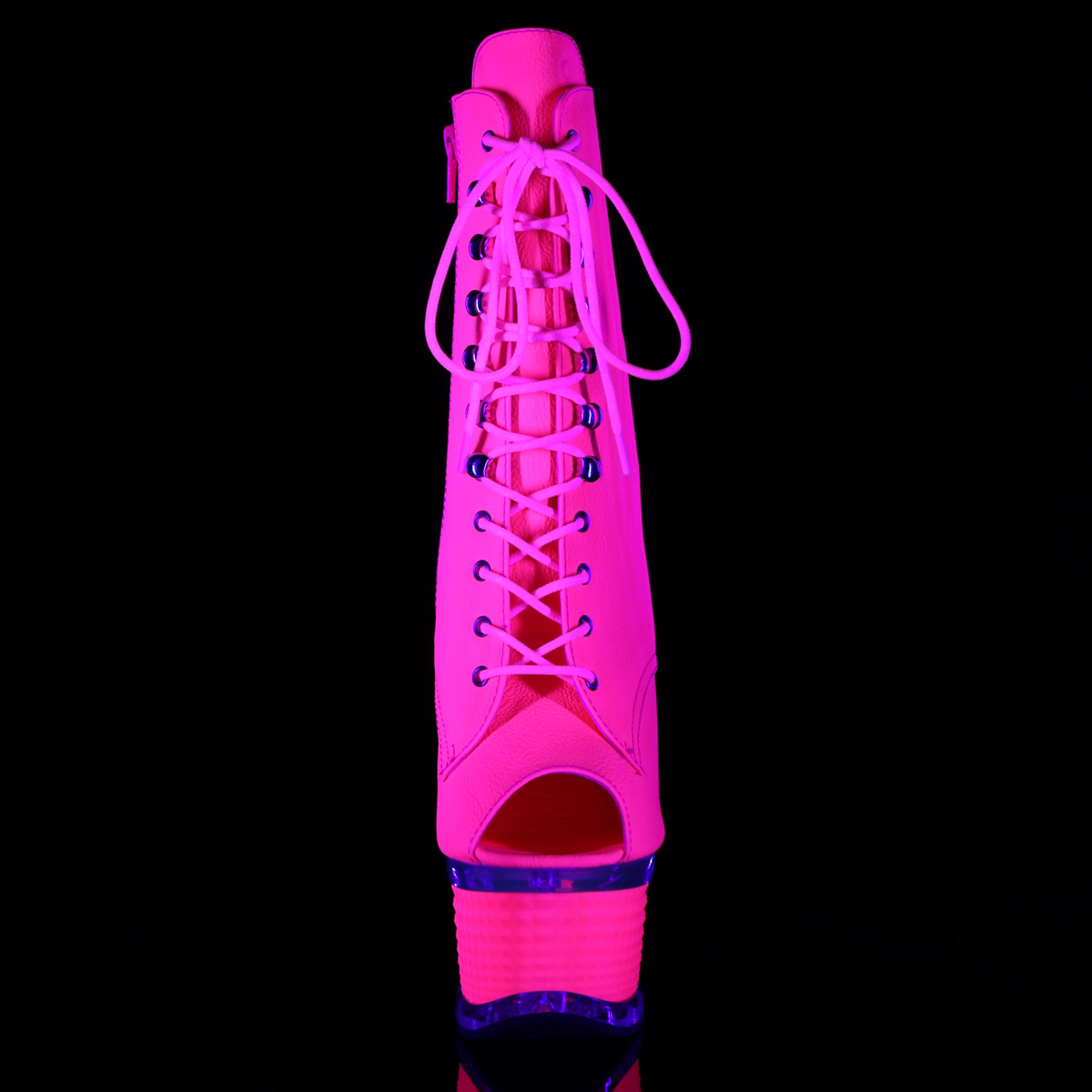 Pleaser Illusion-1021 NHPU/M - Różowe buty za kostkę na platformie z wysokimi obcasami