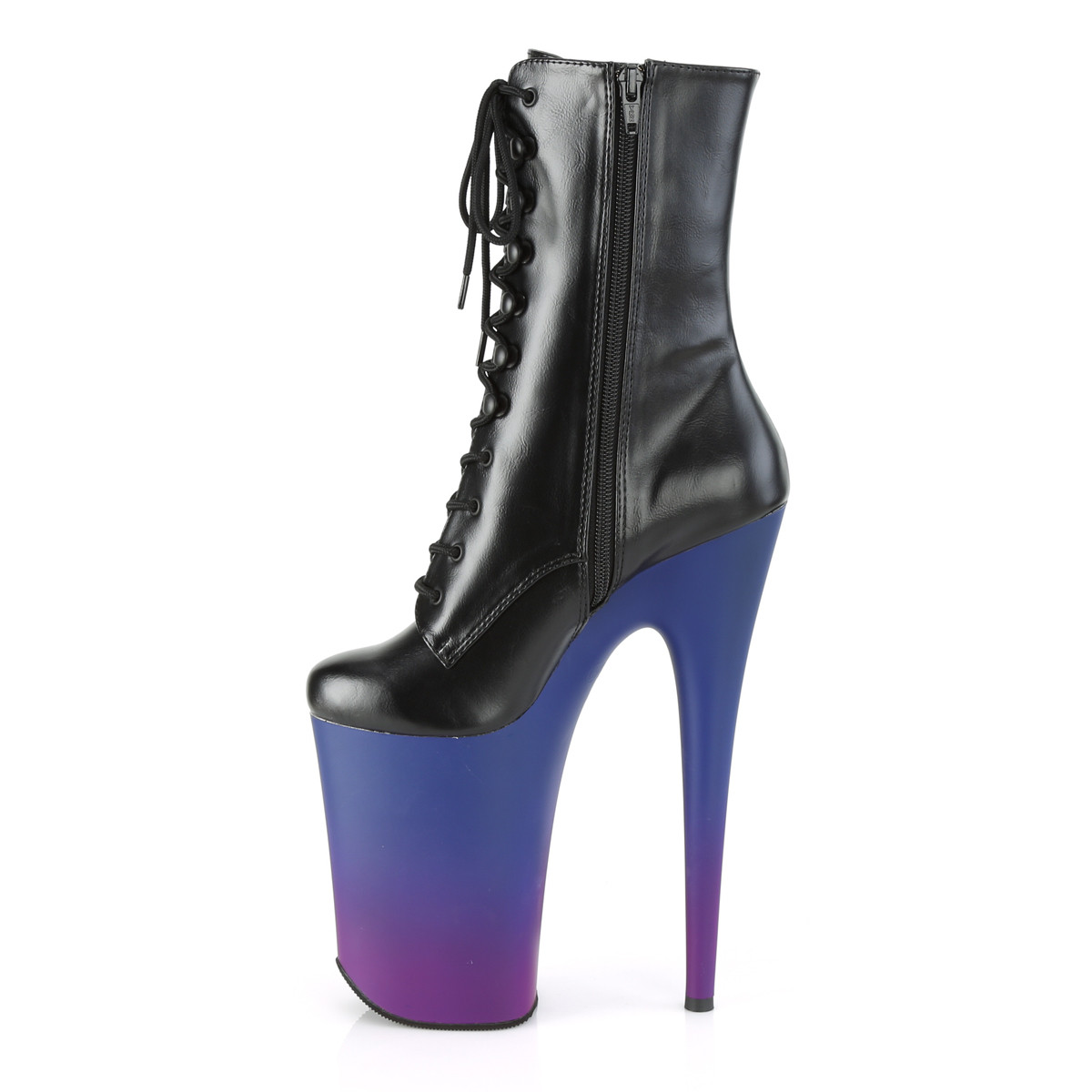 Pleaser Infinity-1020BP BPU/BLU-PP - Czarne buty za kostkę na wysokiej platformie