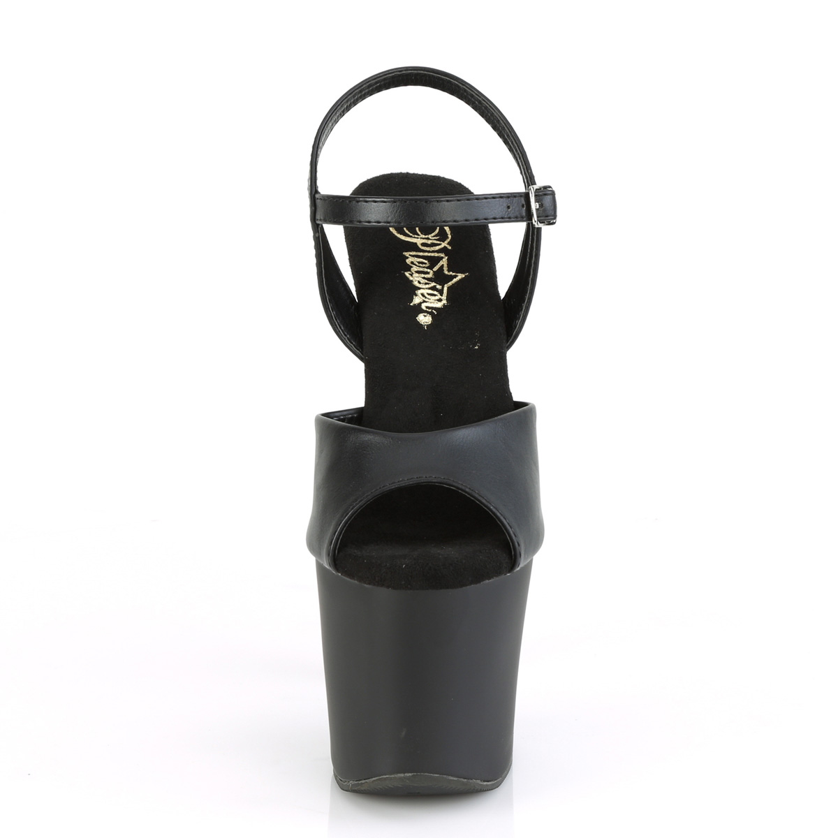 Pleaser Irongrip-709 BPU/B-SCH - Czarne sandały na wysokiej platformie