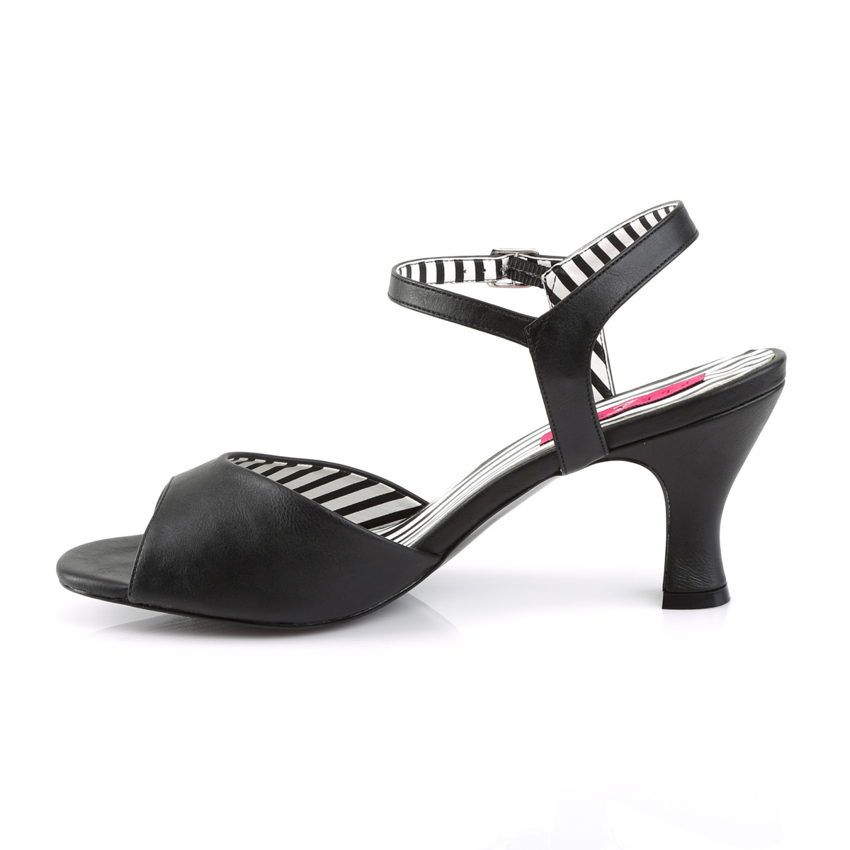 Pleaser Pink Label Jenna-09 BPU - Czarne sandały z szerokimi obcasami