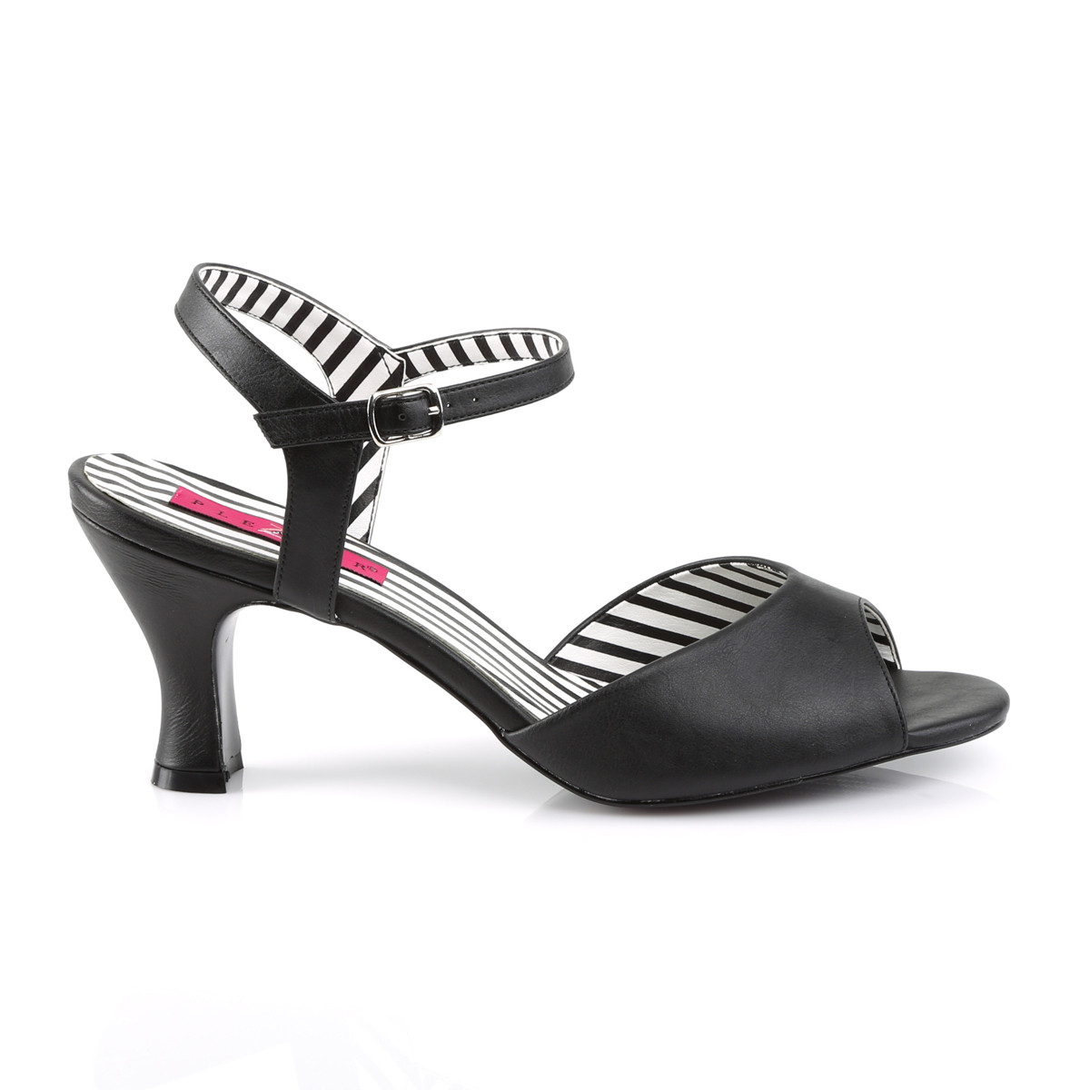 Pleaser Pink Label Jenna-09 BPU - Czarne sandały z szerokimi obcasami