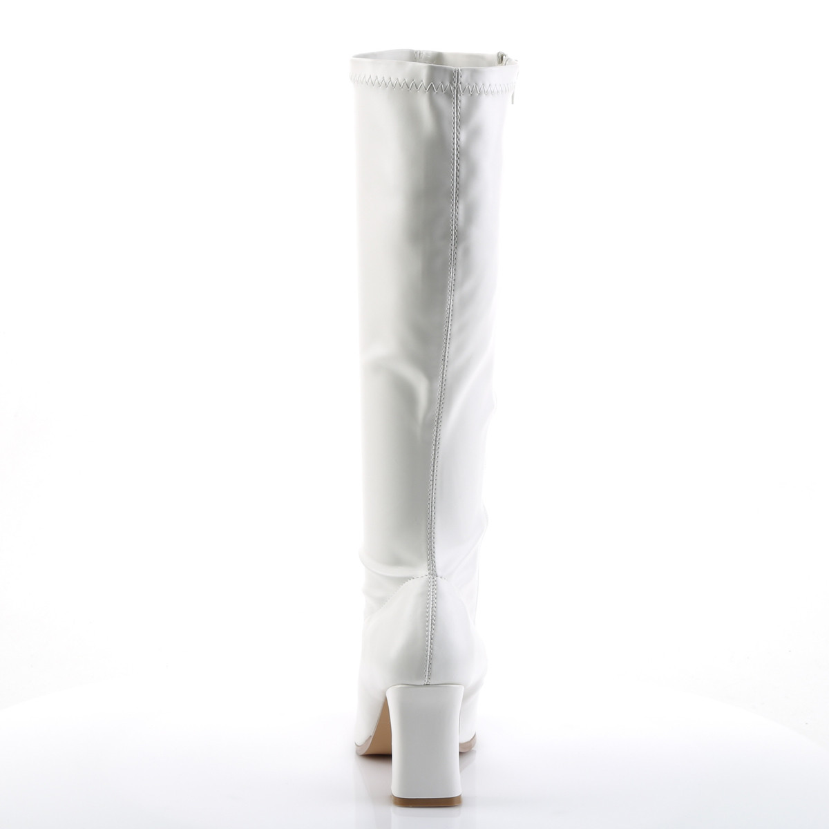 Funtasma Kiki-350 W/PU - Białe kozaki z szerokimi obcasami
