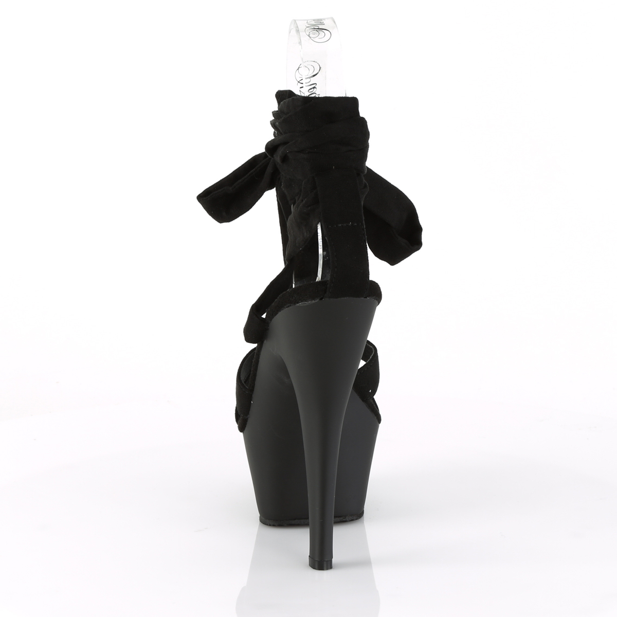 Pleaser Kiss-274 BFSUE/M - Czarne sandały gladiatorki na platformie z wysokimi obcasami