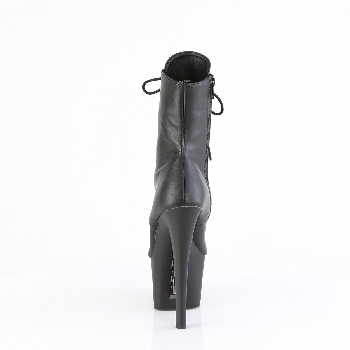 Pleaser Knucks-1020 BPU/M - Czarne buty za kostkę na wysokiej platformie