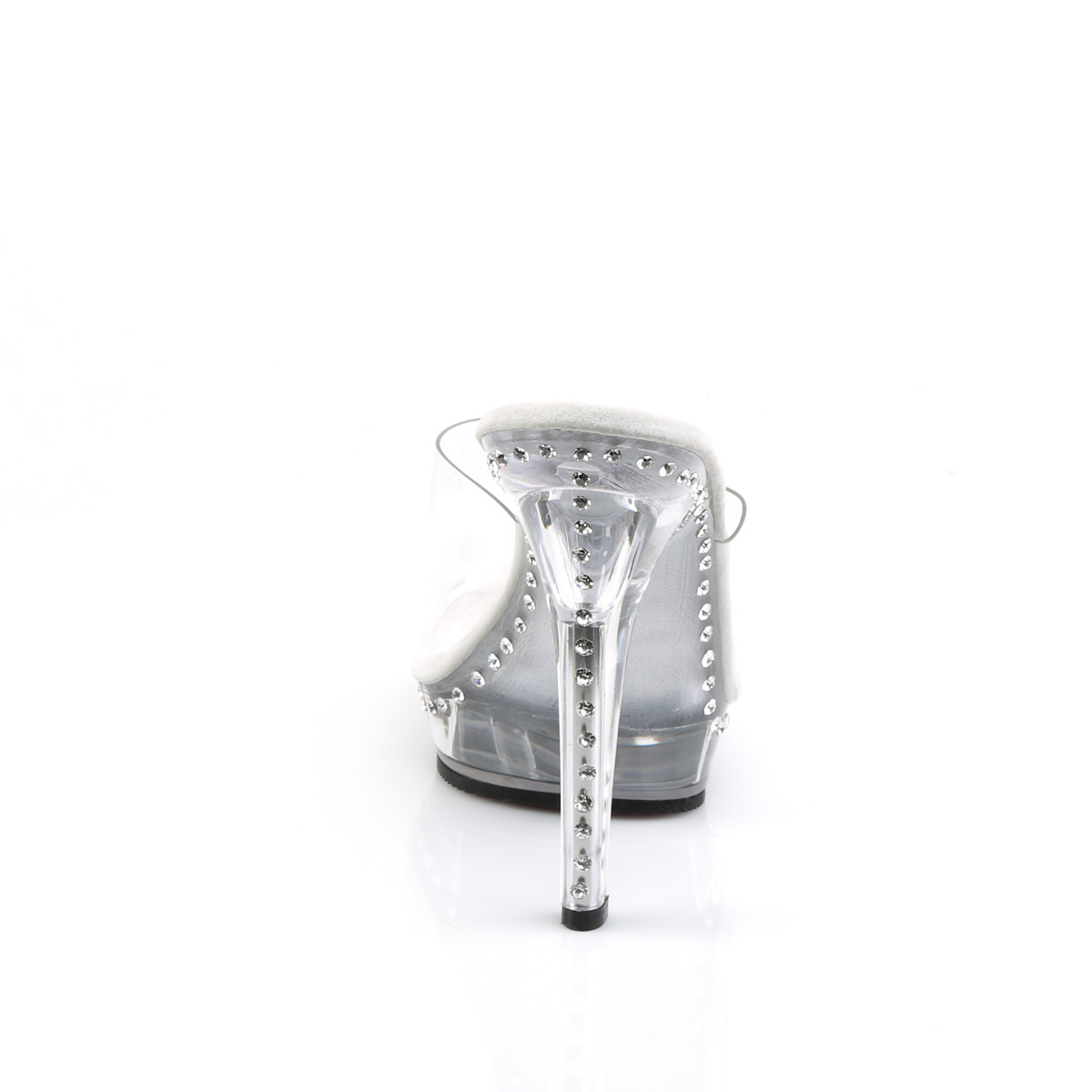 Fabulicious Lip-101LS C/M - Przezroczyste klapki na wysokim obcasie