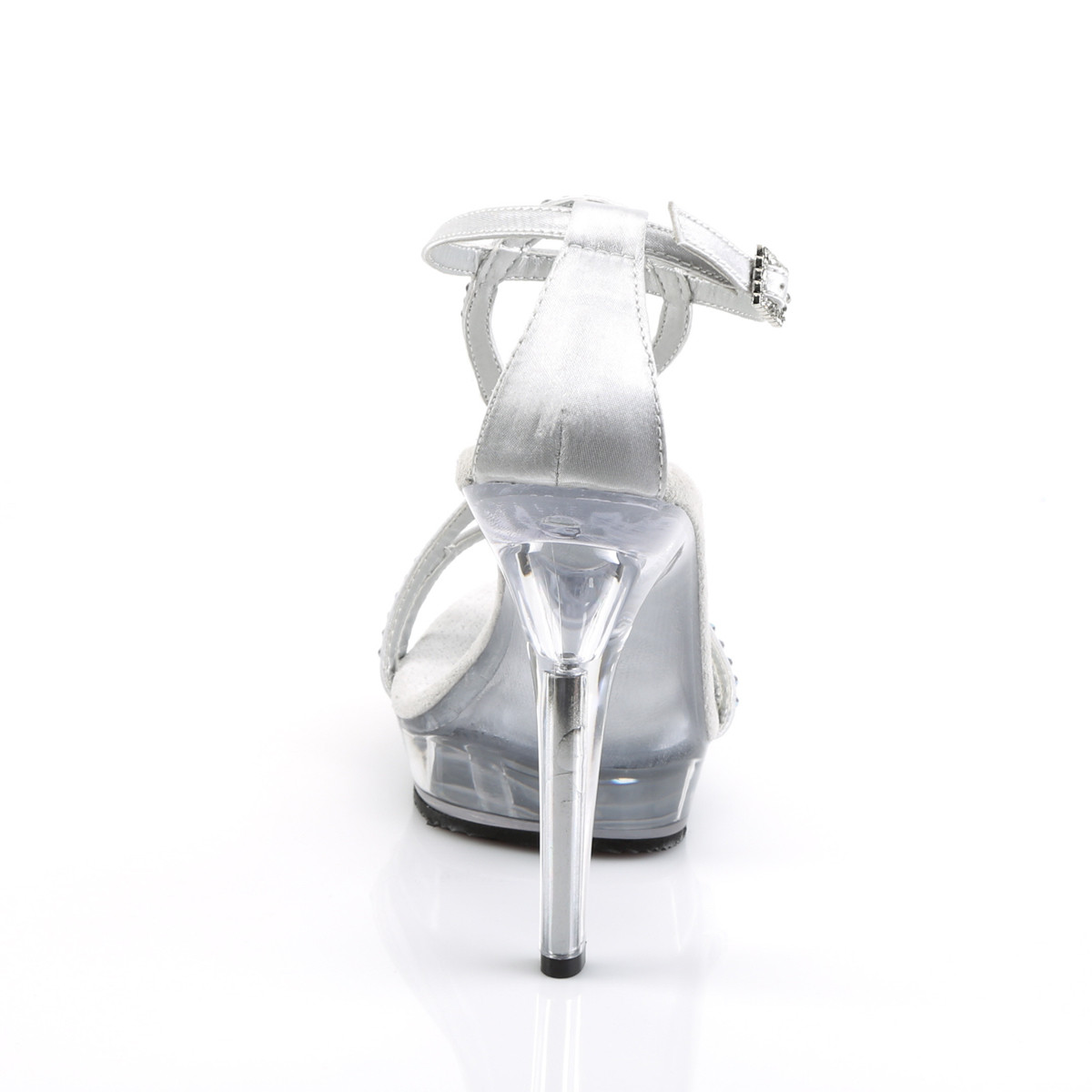 Fabulicious Lip-156 SSA/C - Srebrne sandały na wysokim obcasie