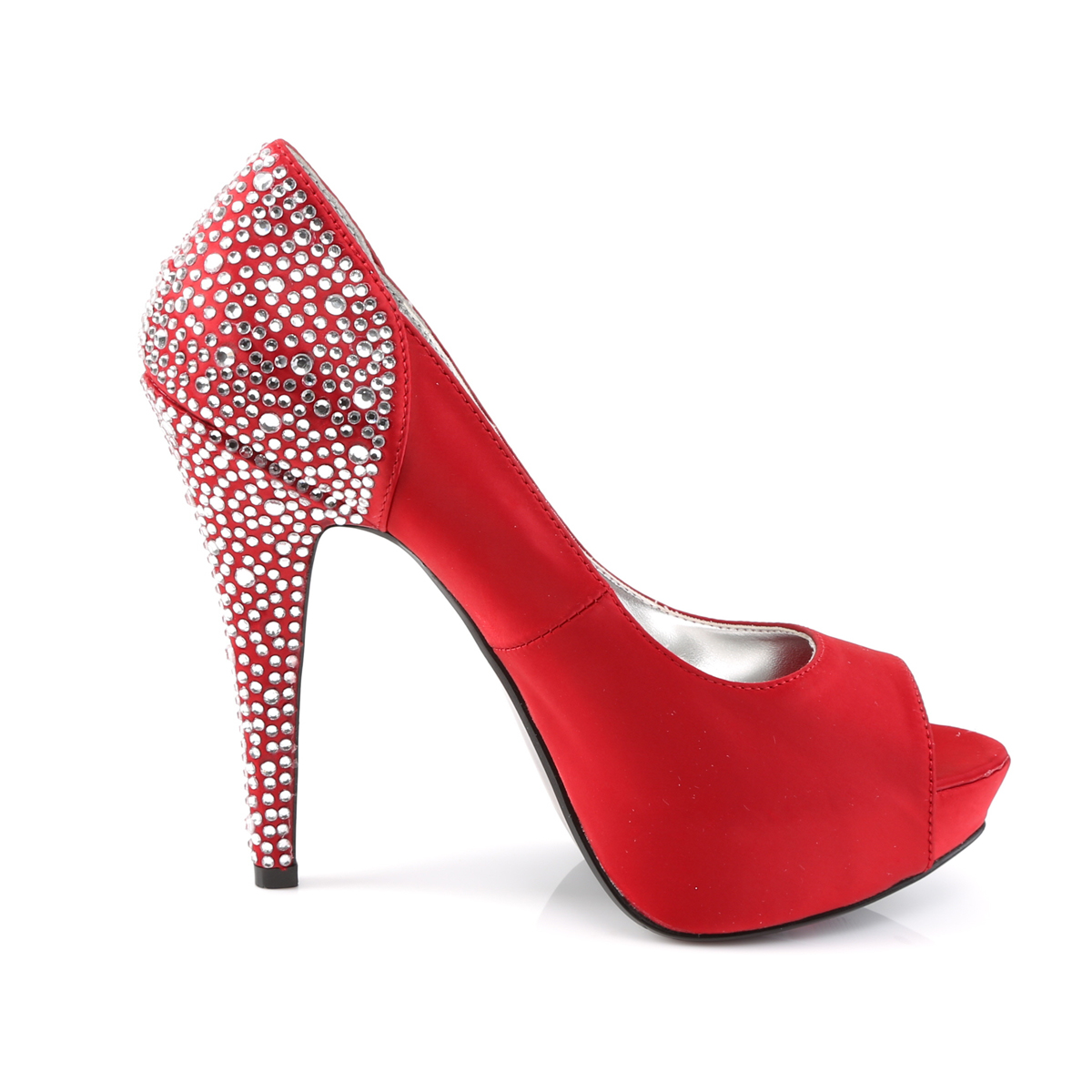 Fabulicious Lolita-08 ROUSA - Różowe czółenka z odkrytymi palcami na wysokim obcasie