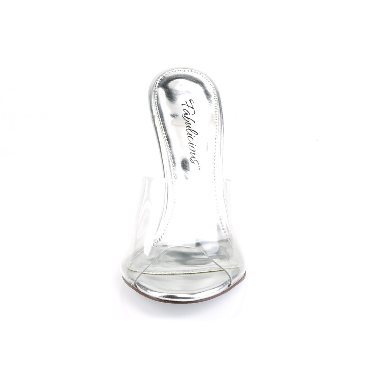 Fabulicious Lovely-401 C/M - Przezroczyste klapki na wysokim obcasie