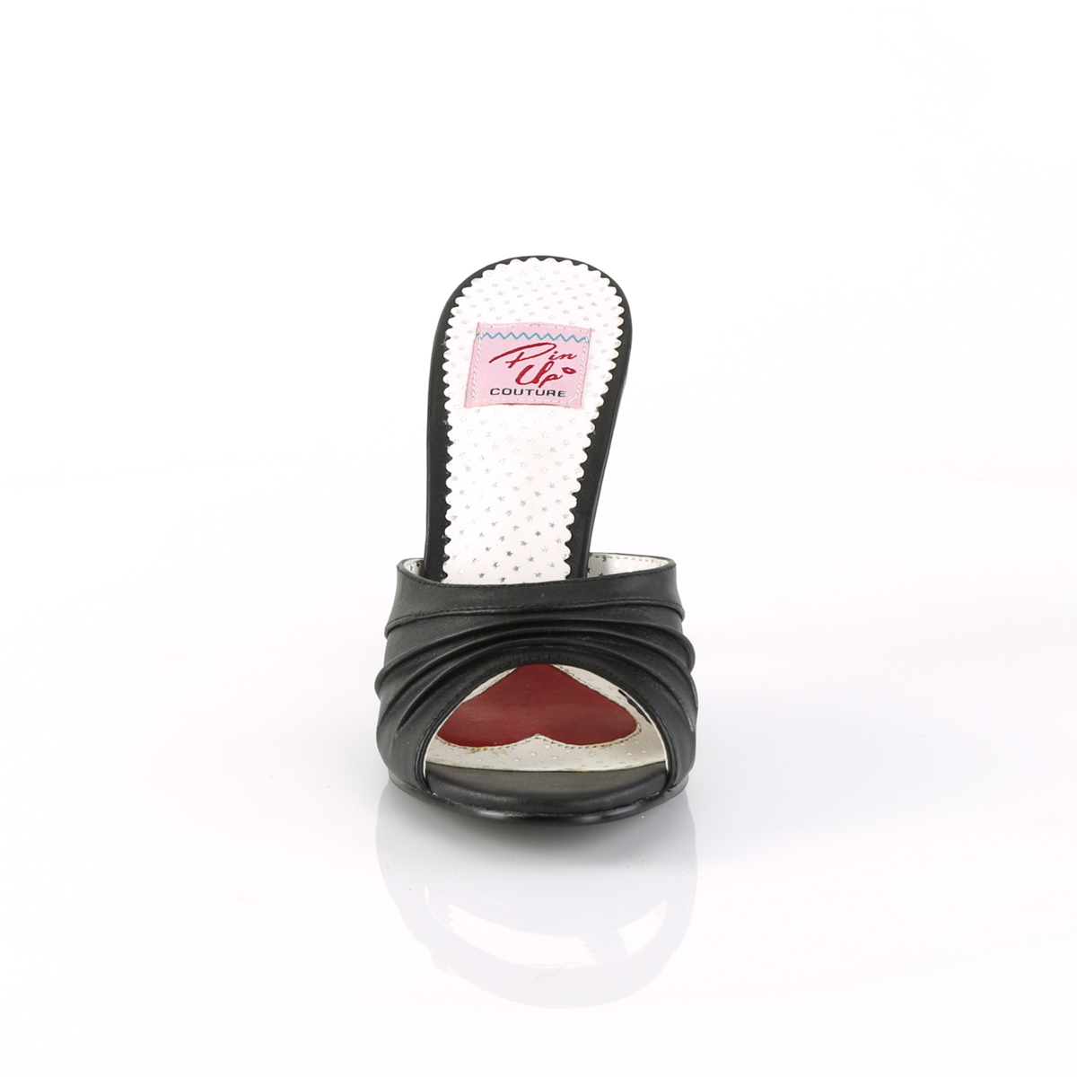 Pin Up Couture Monroe-01 BPU - Czarne klapki na wysokim obcasie