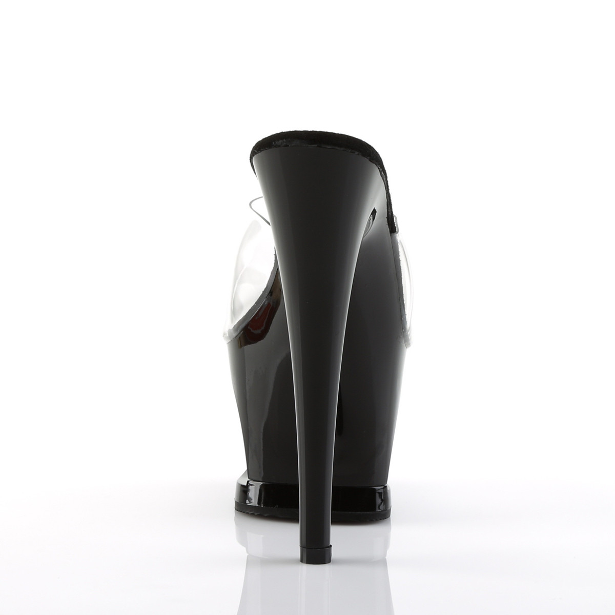 Pleaser Moon-701TG C/B-S - Przezroczyste sandały na wysokiej platformie