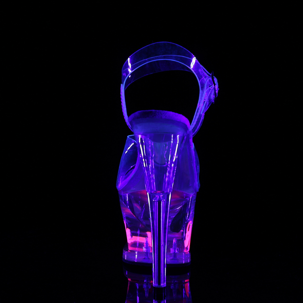 Pleaser Moon-708CAT C/C-PN - Przezroczyste sandały na wysokiej platformie