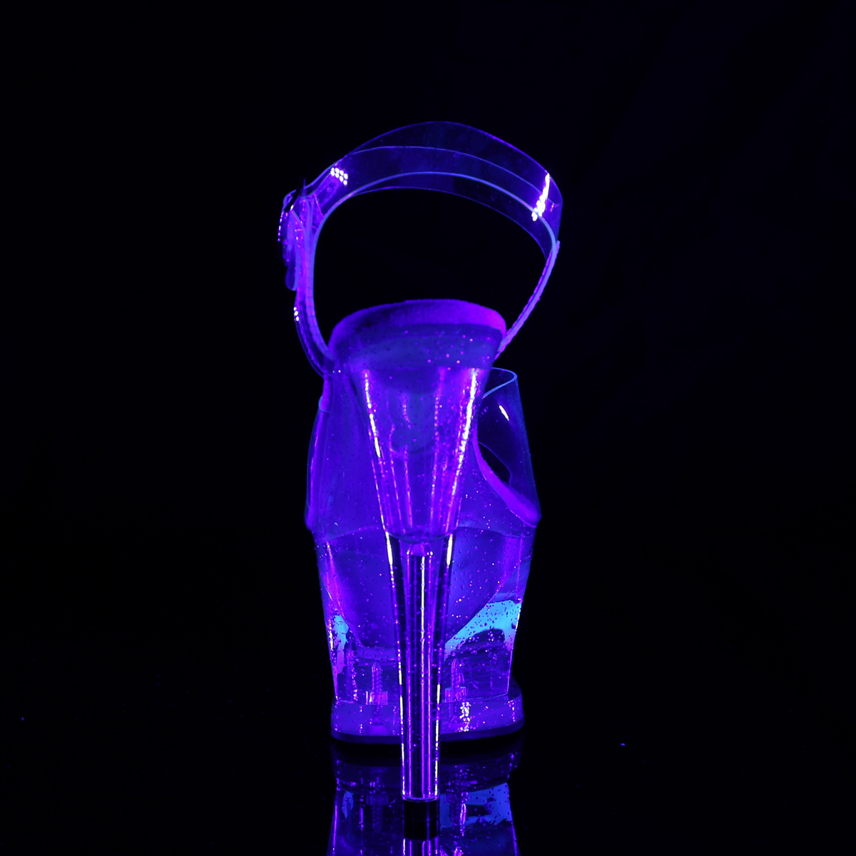 Pleaser Moon-708MER C/M - Przezroczyste sandały na wysokiej platformie