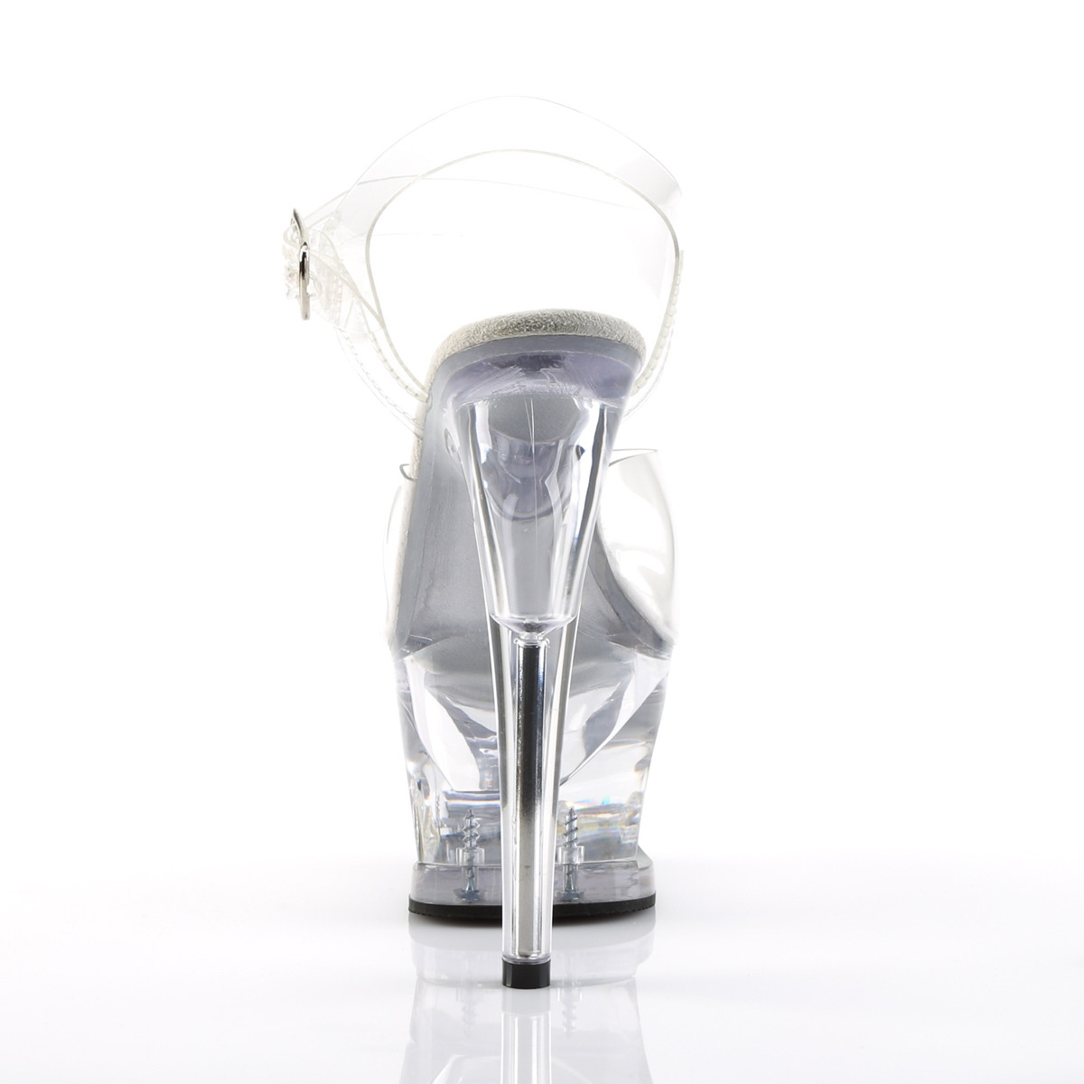 Pleaser Moon-708TG C/C-S - Przezroczyste sandały na wysokiej platformie