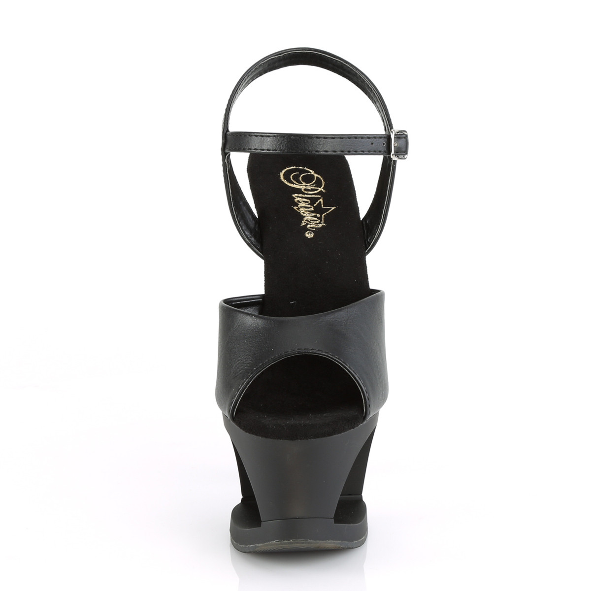 Pleaser Moon-709 BPU/M - Czarne sandały na wysokiej platformie