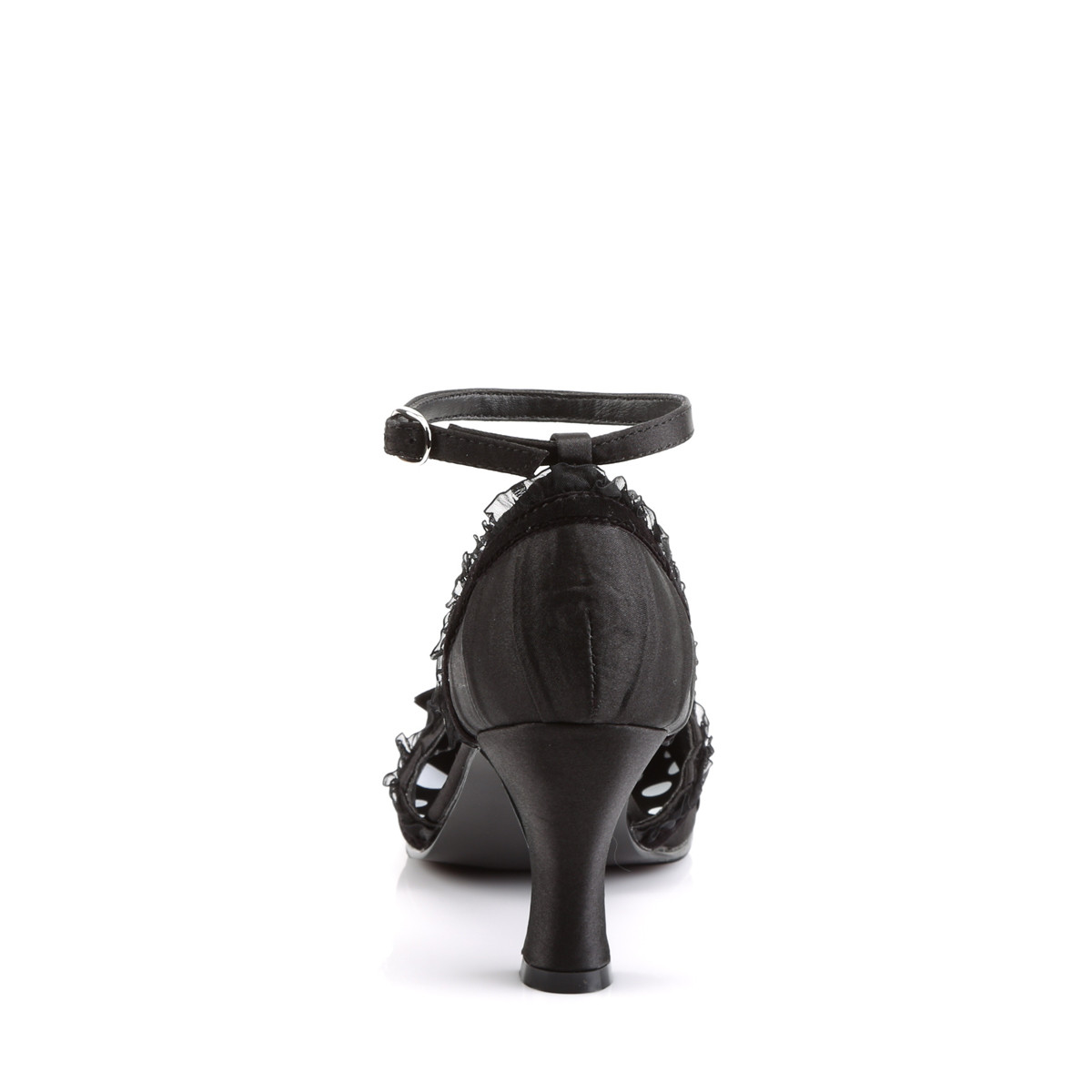 Funtasma Retro-03 B/SAT - Czarne sandały z szerokimi obcasami