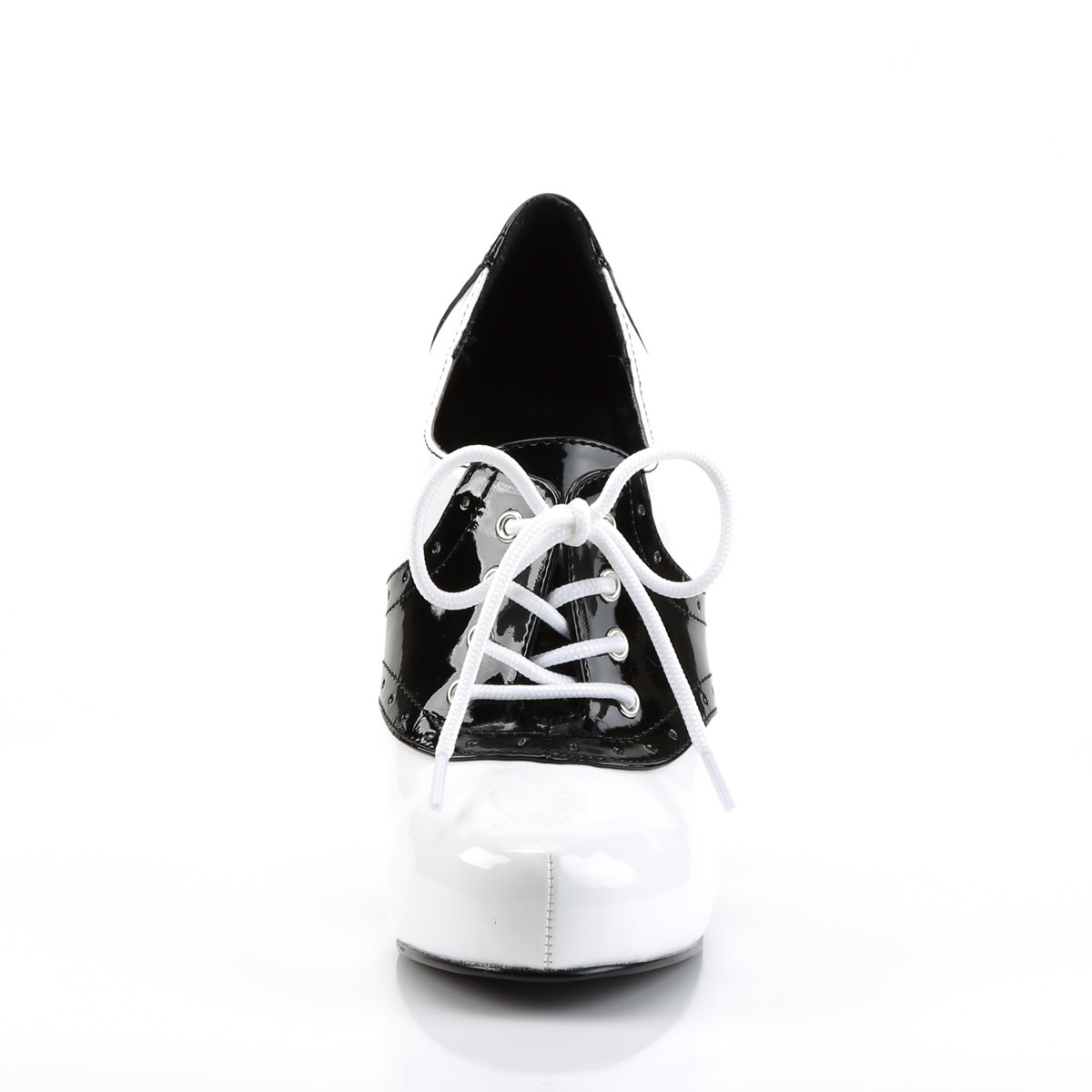 Funtasma Saddle-48 B-W - Błyszczące czarne botky za kostkę