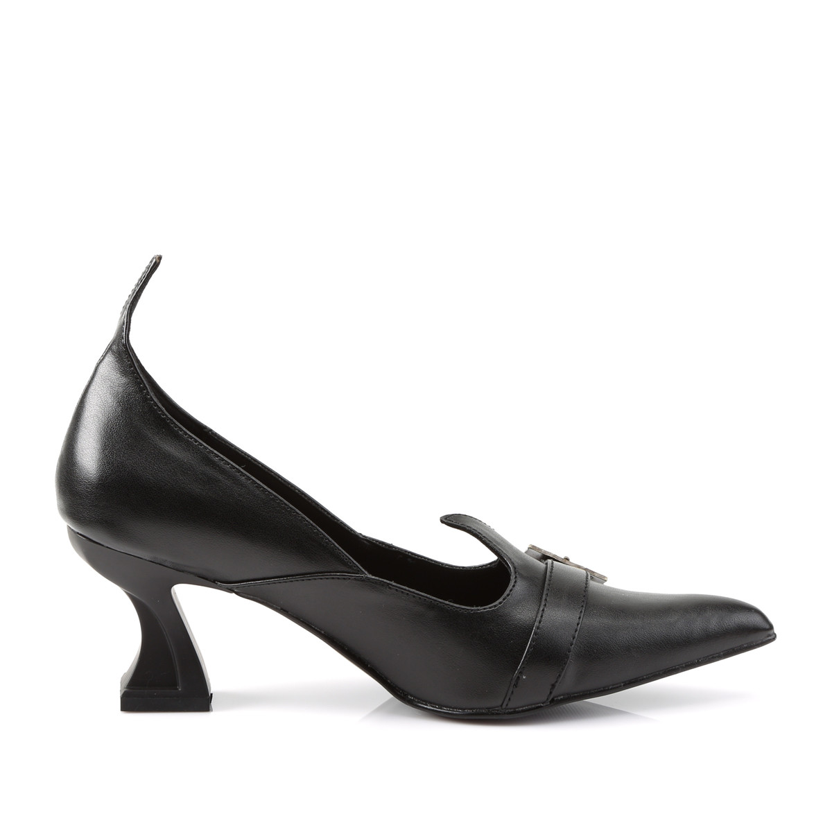 Funtasma Salem-06 B/PU - Czarne czółenka z szerokimi obcasami