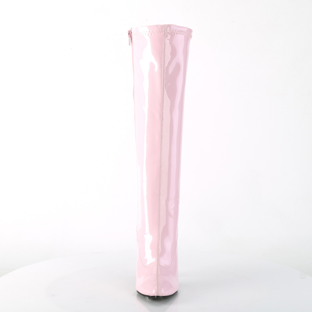 Pleaser Seduce-2000 BP - Błyszczące różowe kozaki na wysokim obcasie