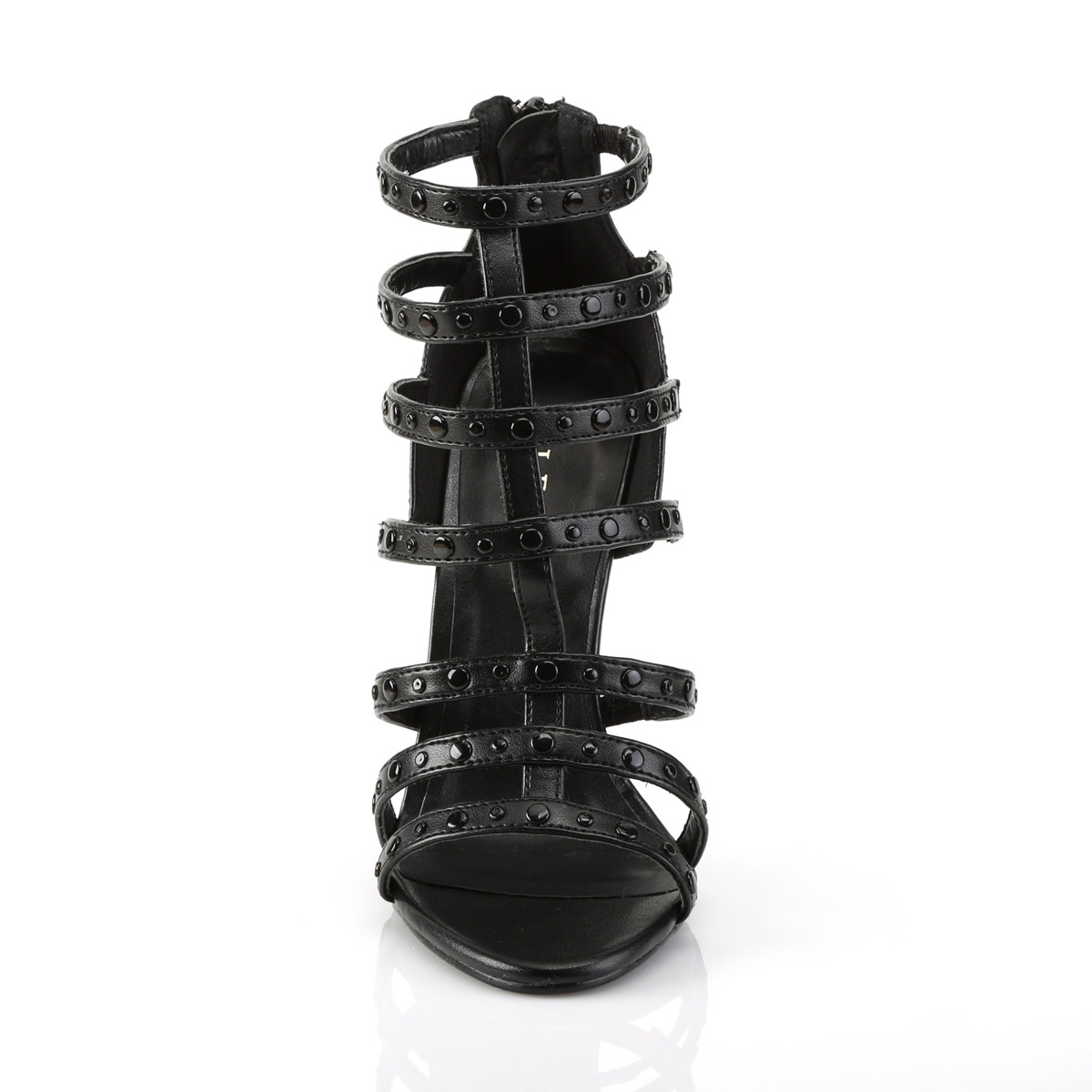 Pleaser Sexy-15 BPU - Czarne sandały gladiatorki na wysokim obcasie