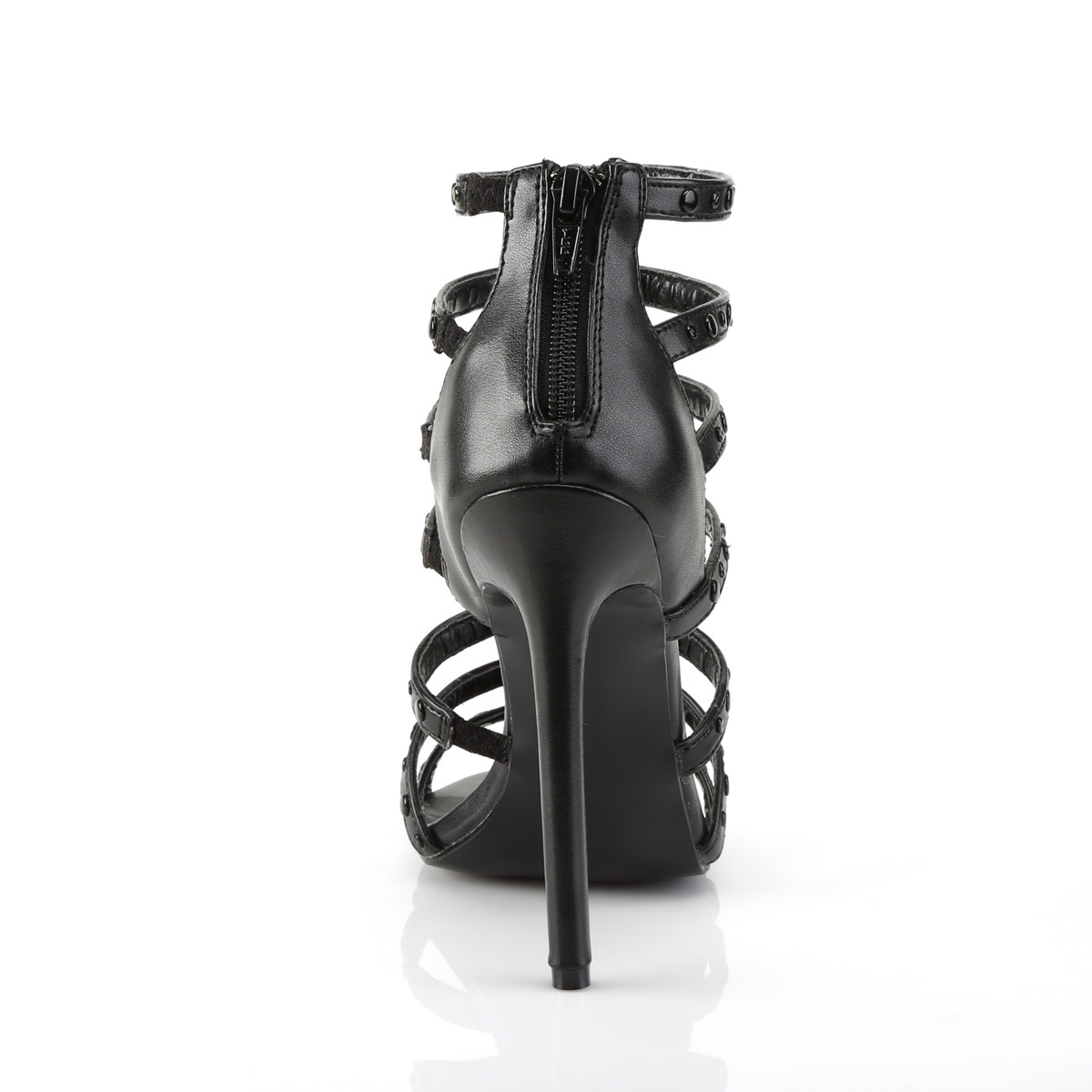 Pleaser Sexy-15 BPU - Czarne sandały gladiatorki na wysokim obcasie